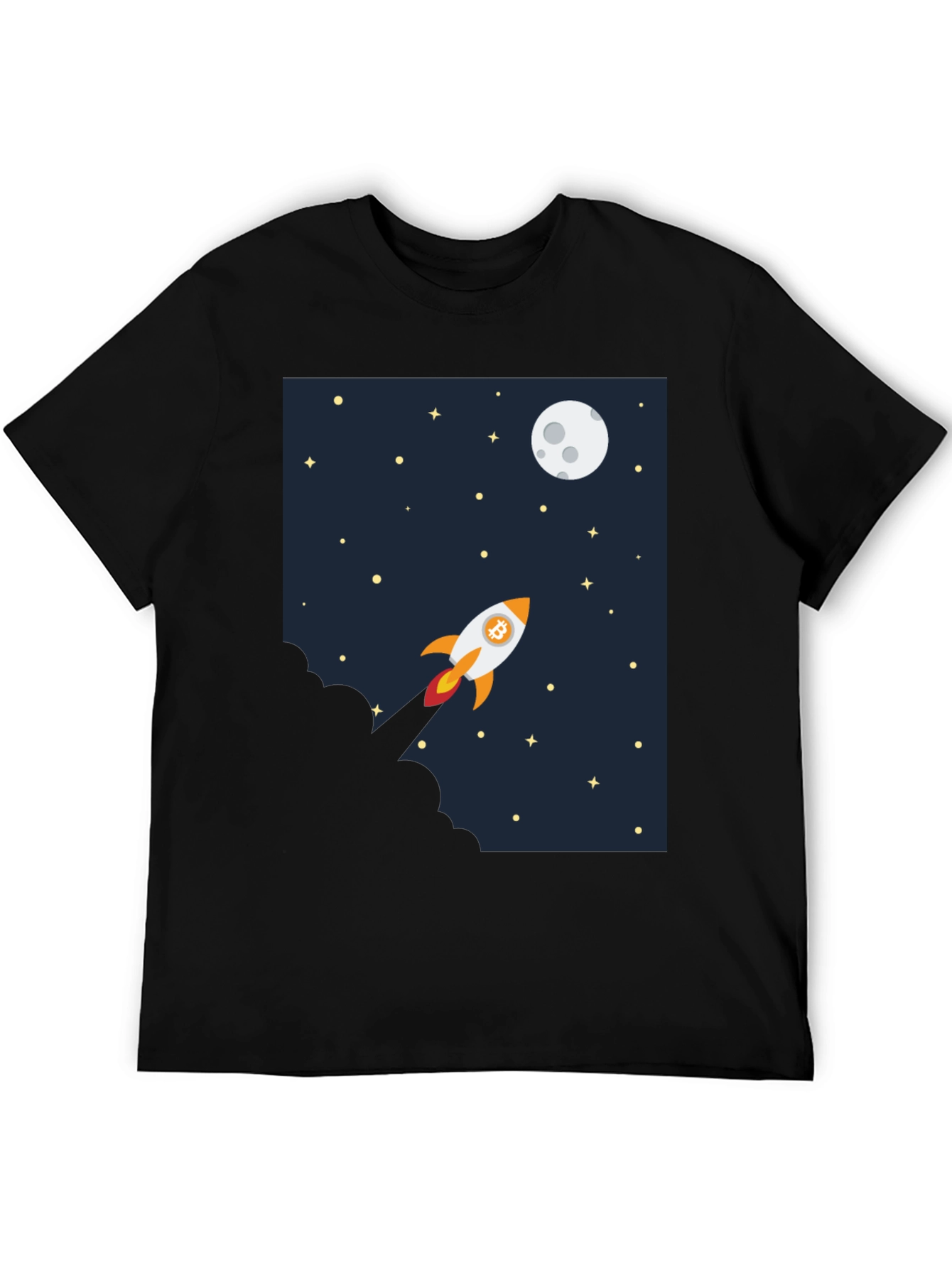 Bitcoin Rocket to the Moon Graphic Tee