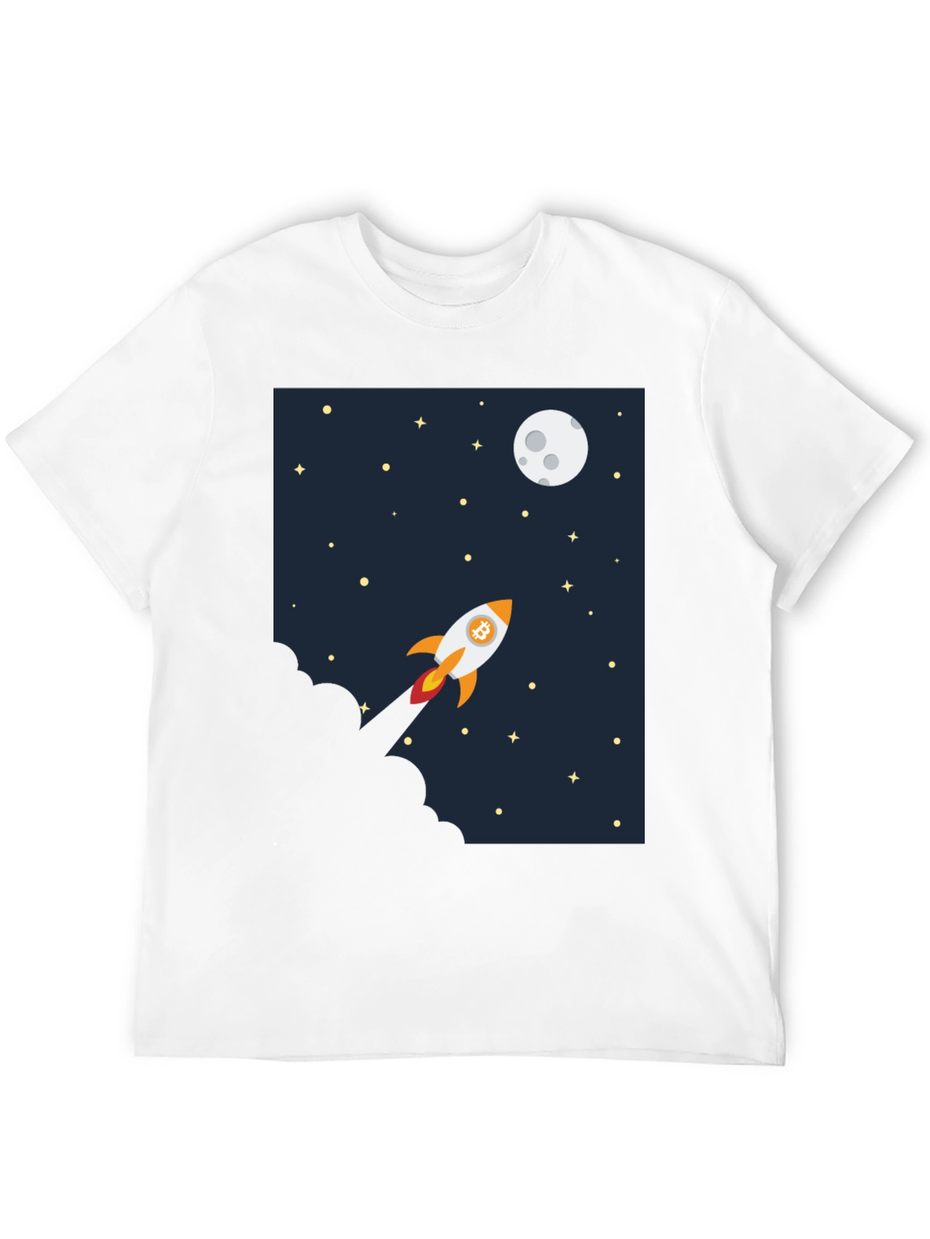 Bitcoin Rocket to the Moon Graphic Tee