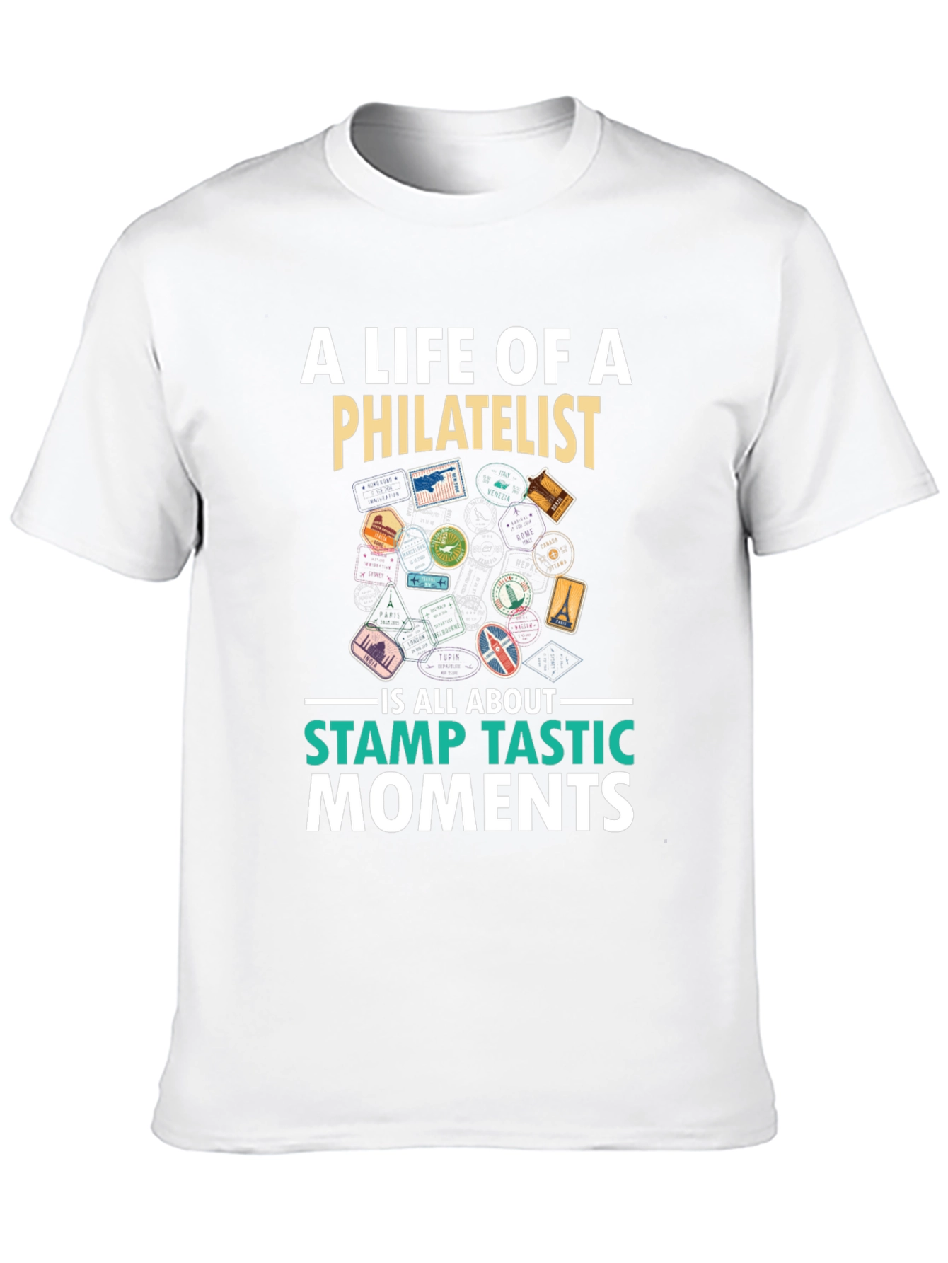 Philatelist Stamp Tastic Moments Black T-Shirt