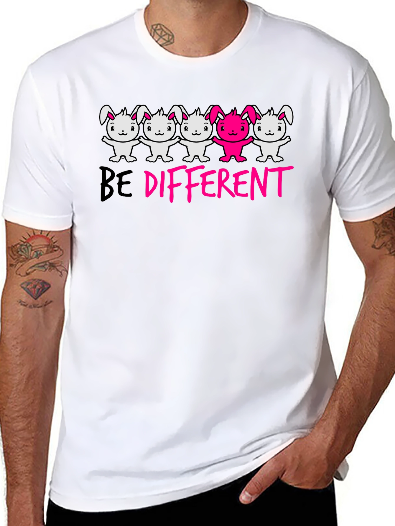 Be Different Graphic T-Shirt - Unique Bunny Design