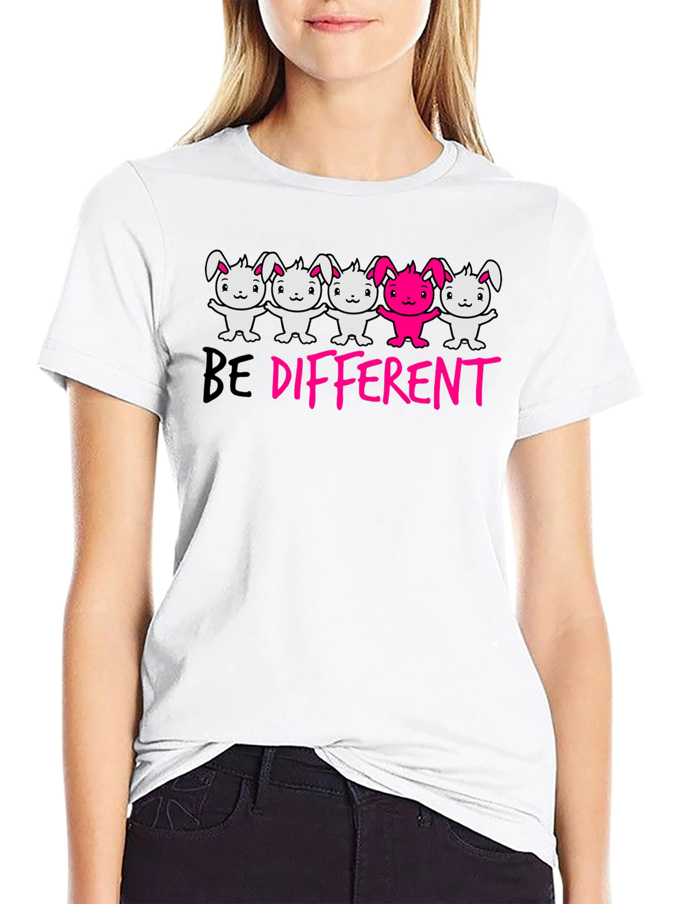 Be Different Graphic T-Shirt - Unique Bunny Design