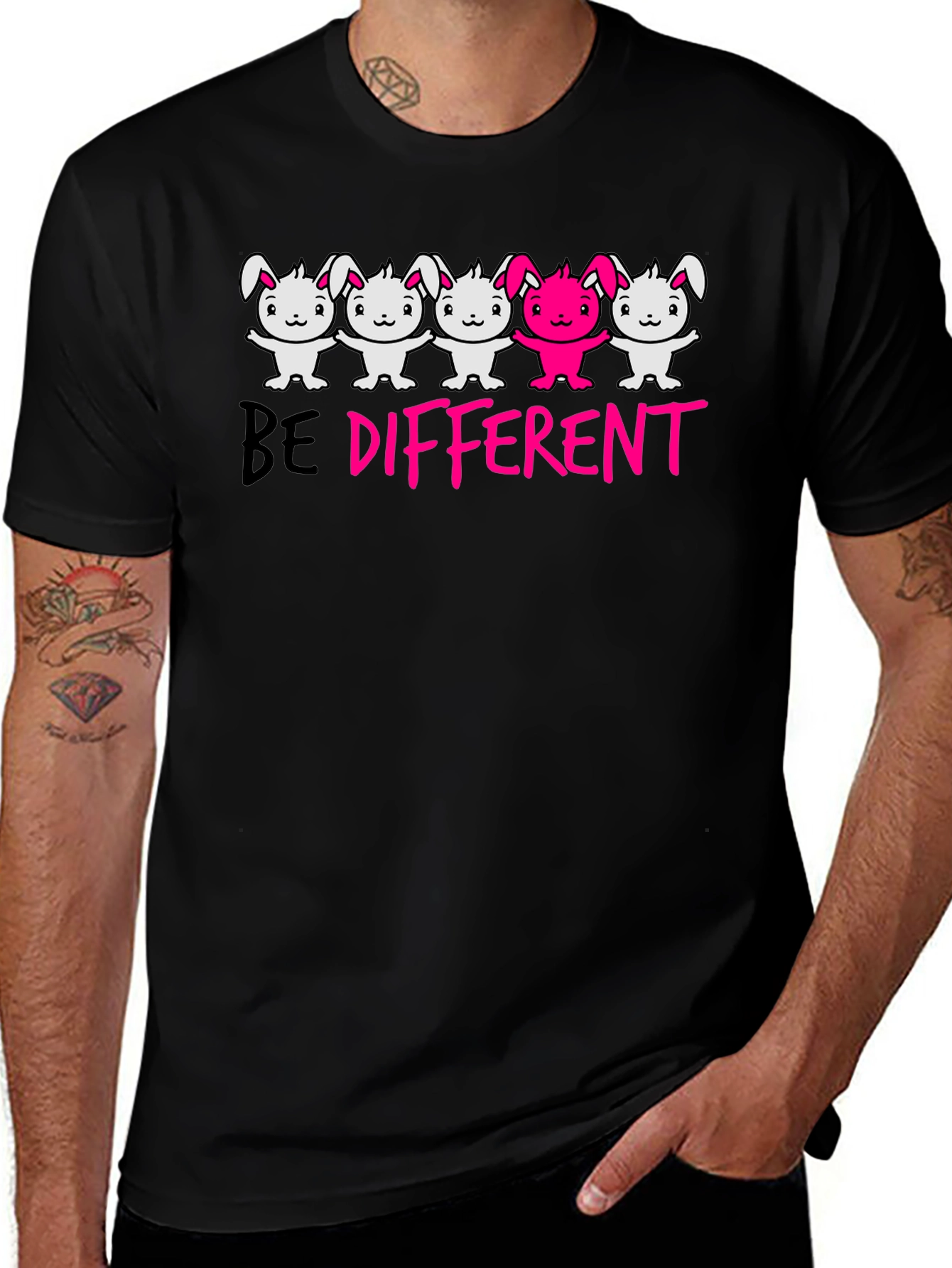 Be Different Graphic T-Shirt - Unique Bunny Design