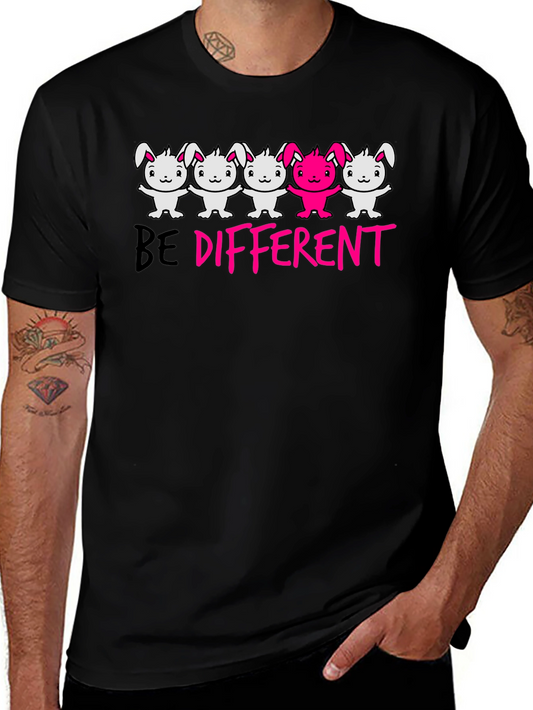 Be Different Graphic T-Shirt - Unique Bunny Design