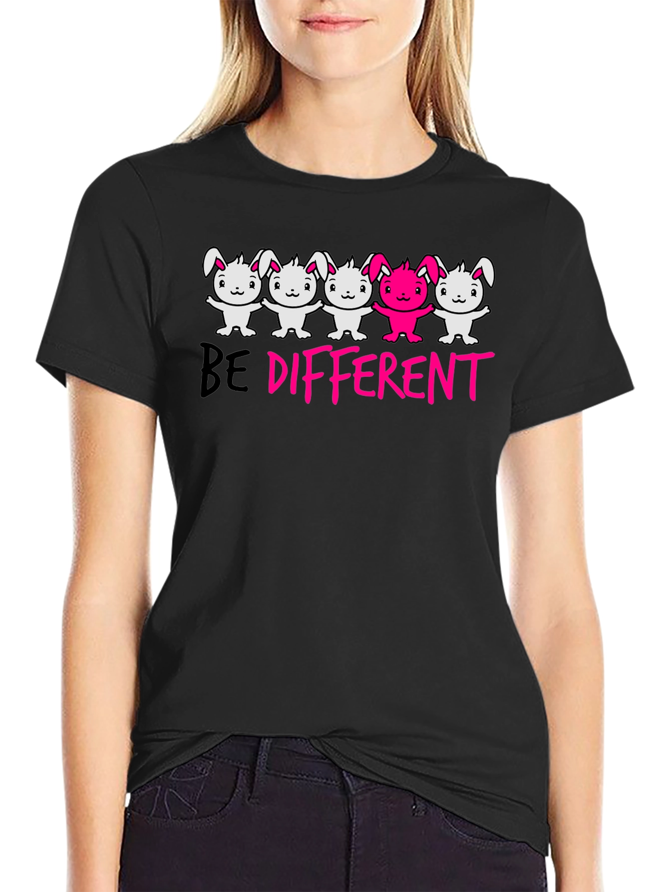 Be Different Graphic T-Shirt - Unique Bunny Design