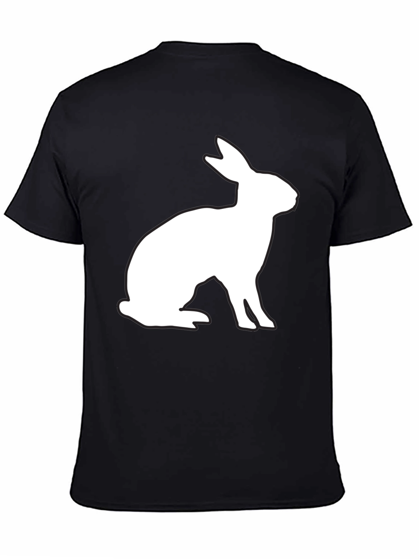 Rabbit Silhouette Black T-Shirt