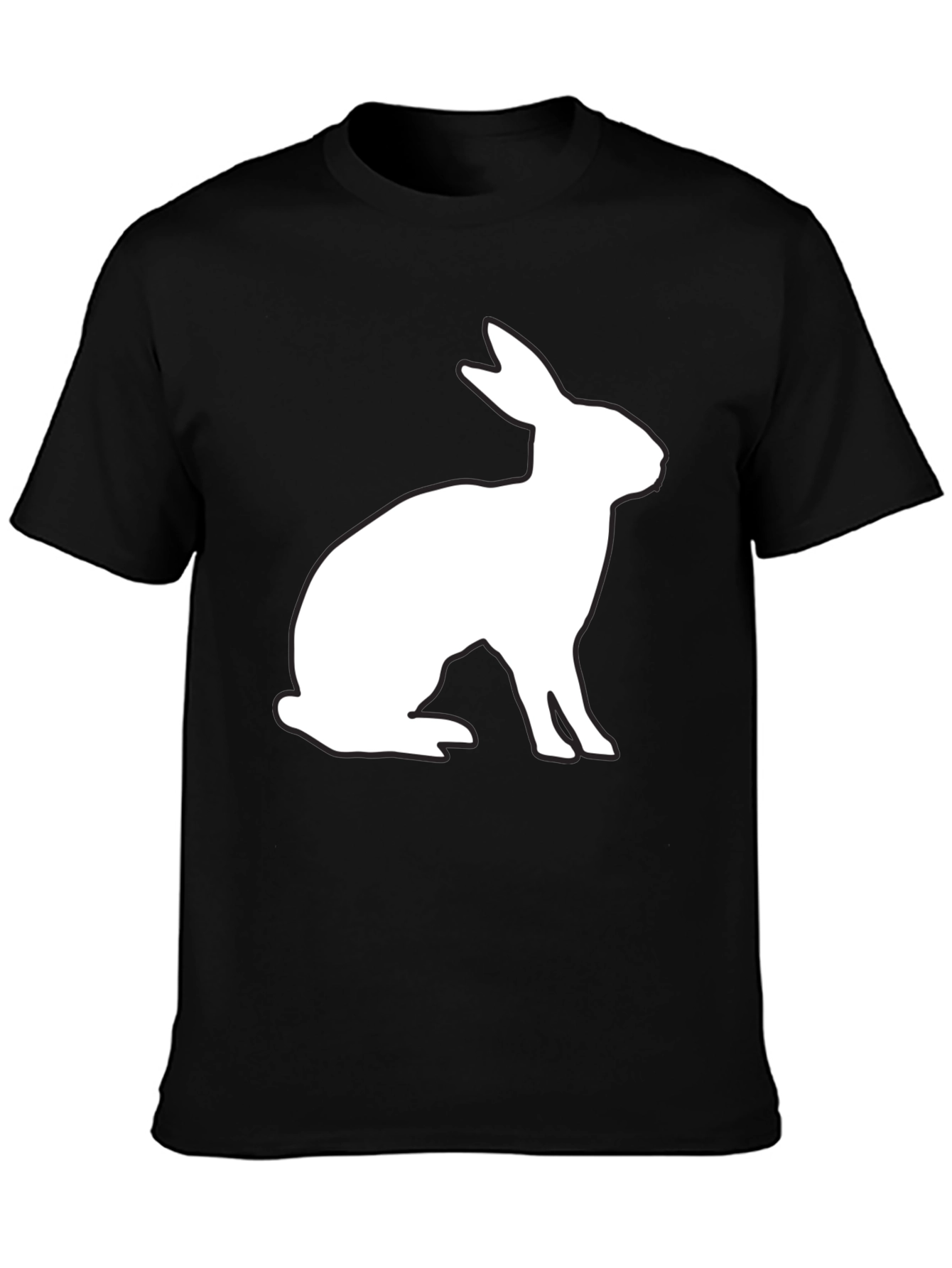 Rabbit Silhouette Black T-Shirt