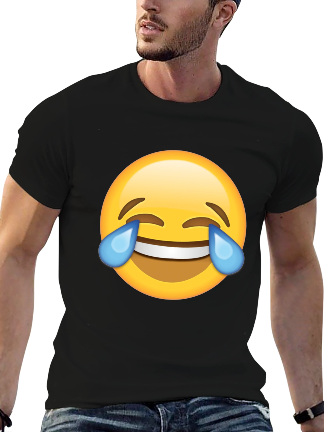Laughing Emoji Black T-Shirt