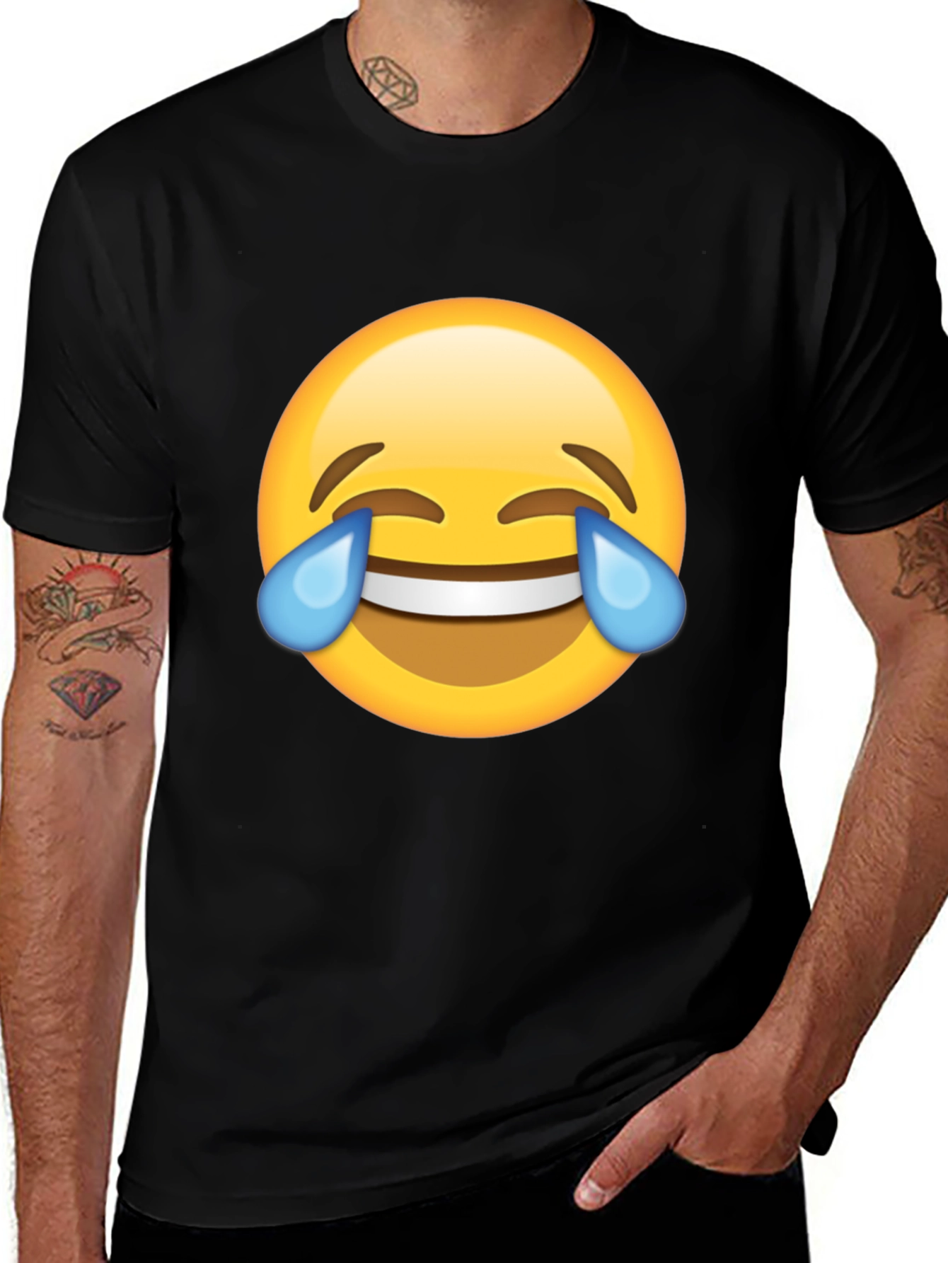 Laughing Emoji Black T-Shirt