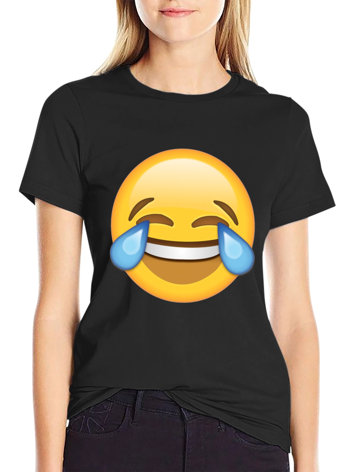Laughing Emoji Black T-Shirt
