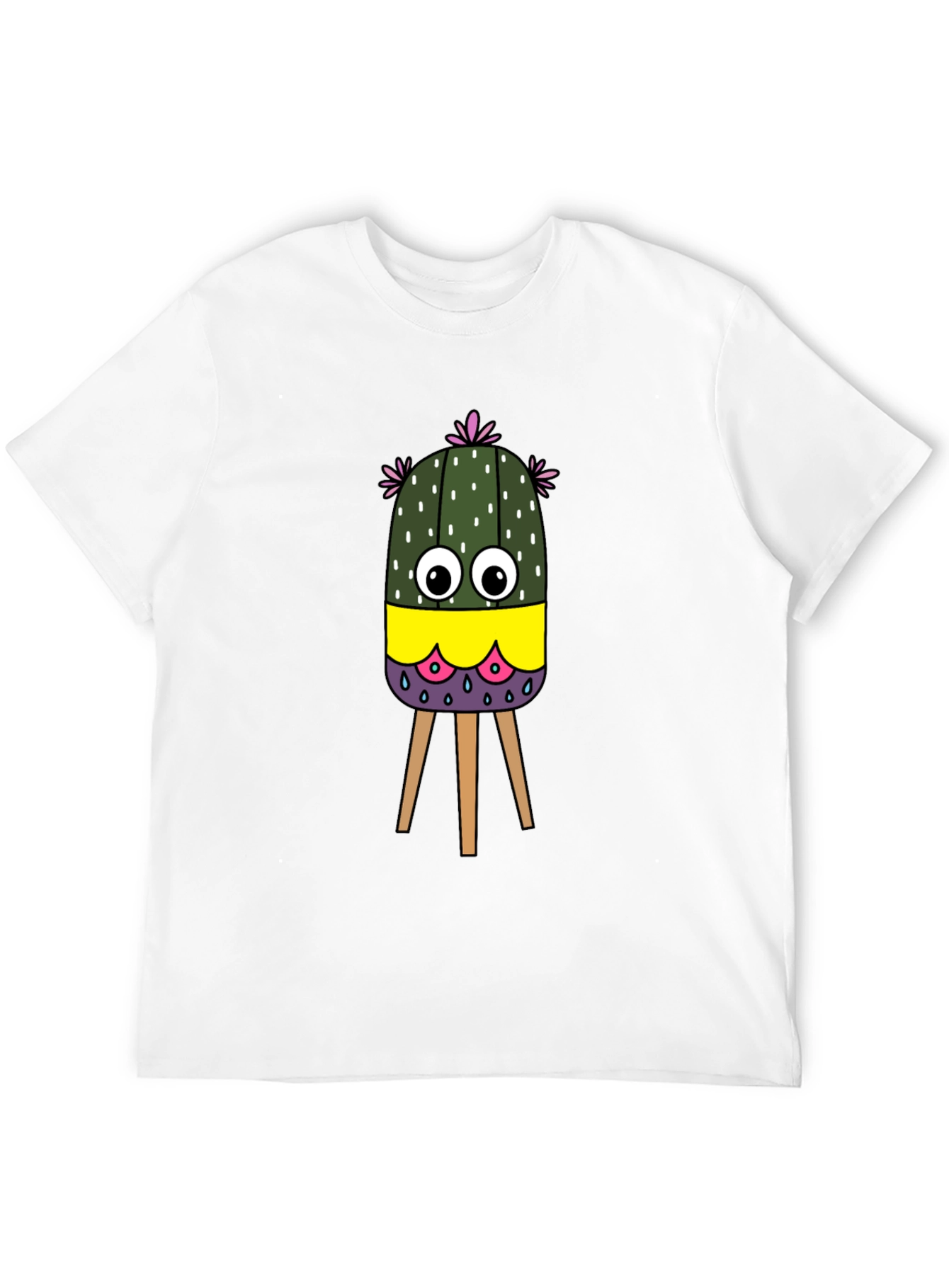 Cartoon Cactus T-Shirt - Unique Graphic Tee