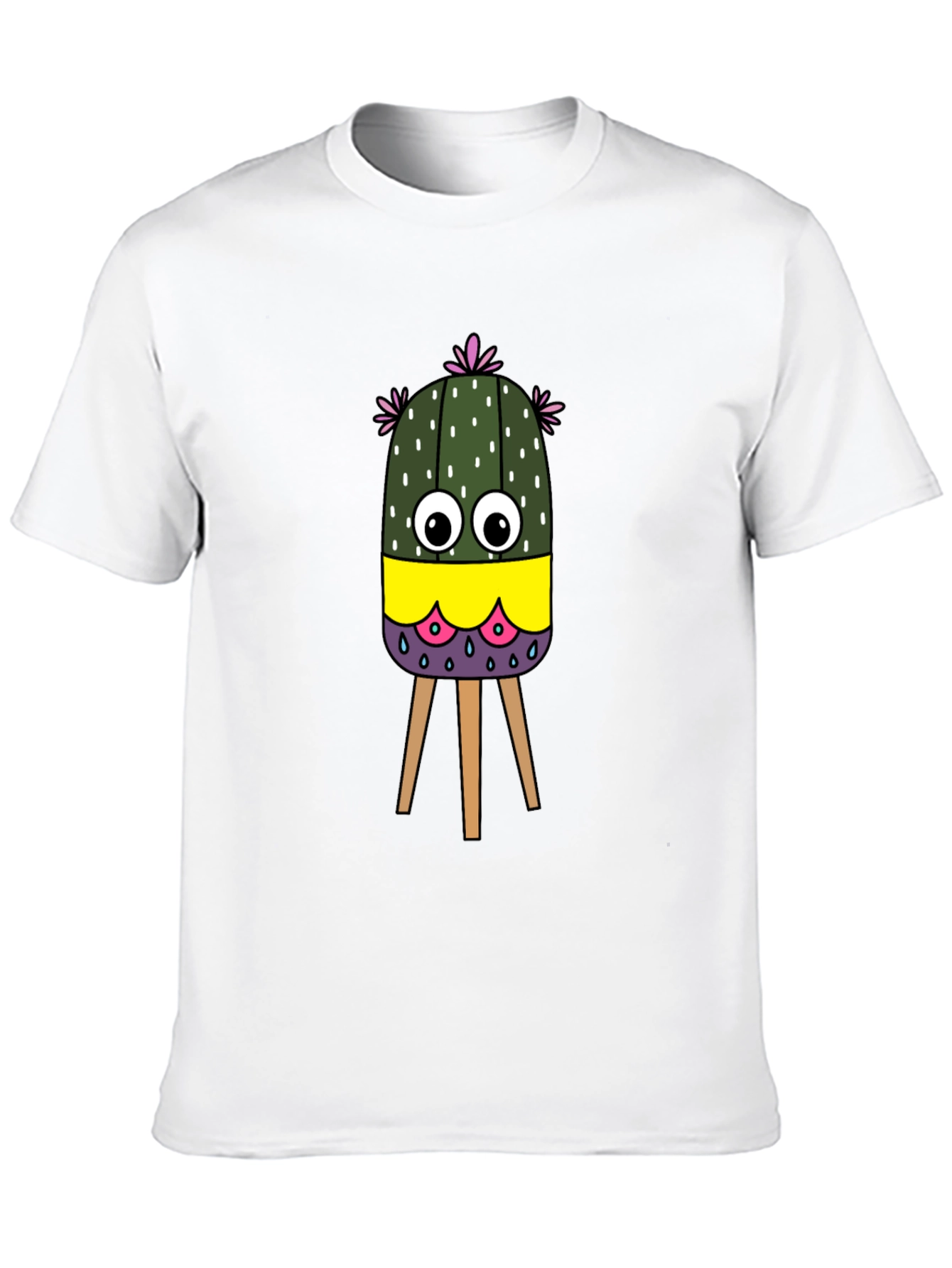 Cartoon Cactus T-Shirt - Unique Graphic Tee
