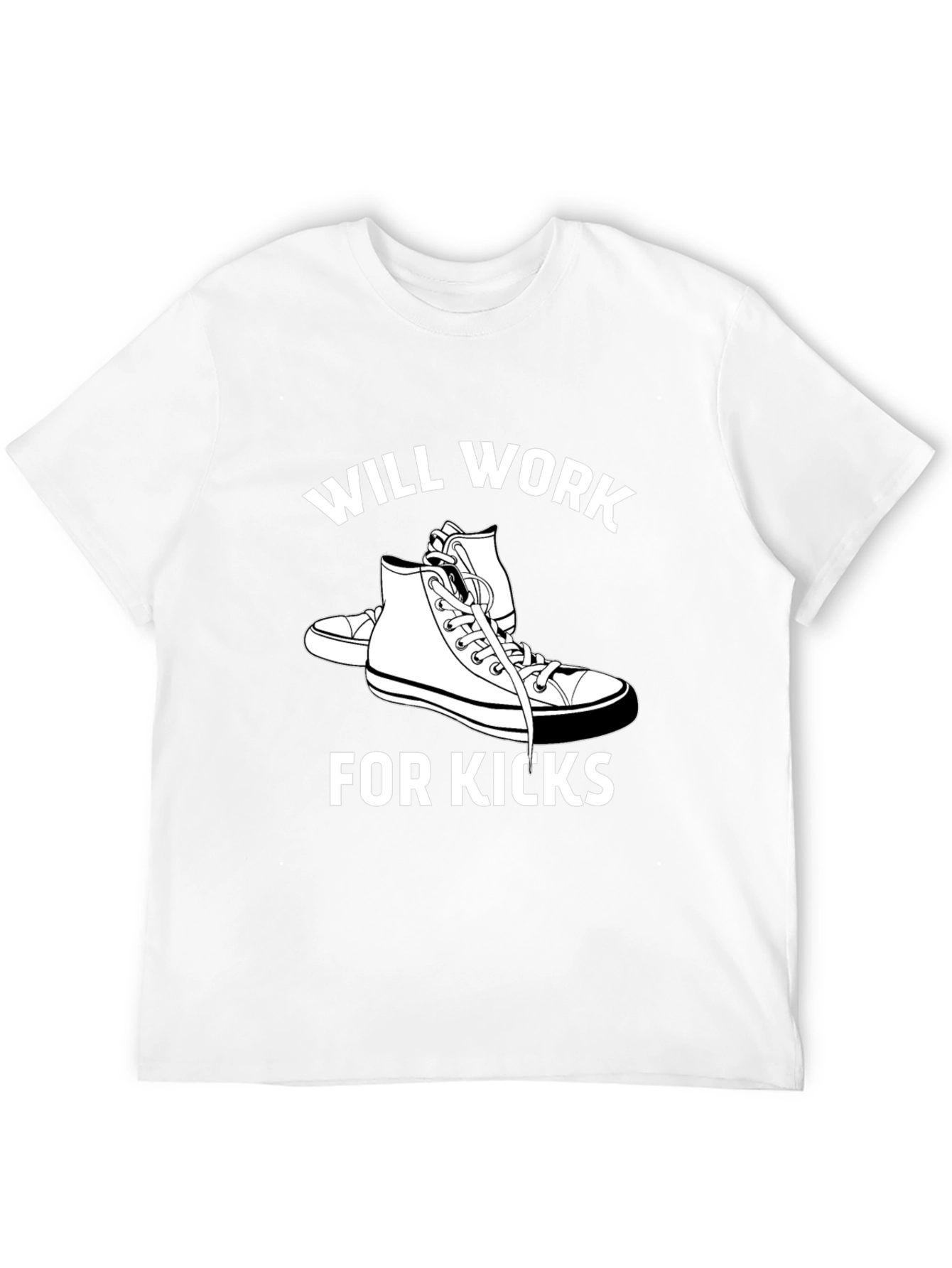 Will Work for Kicks Black Graphic Tee