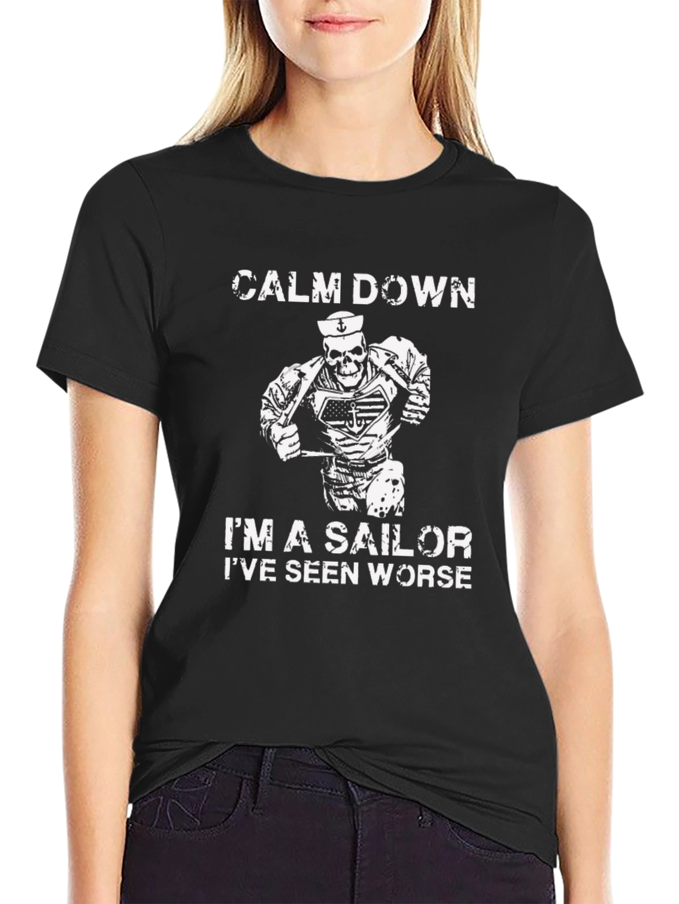 Calm Down Sailor T-Shirt - Novelty Graphic Tee