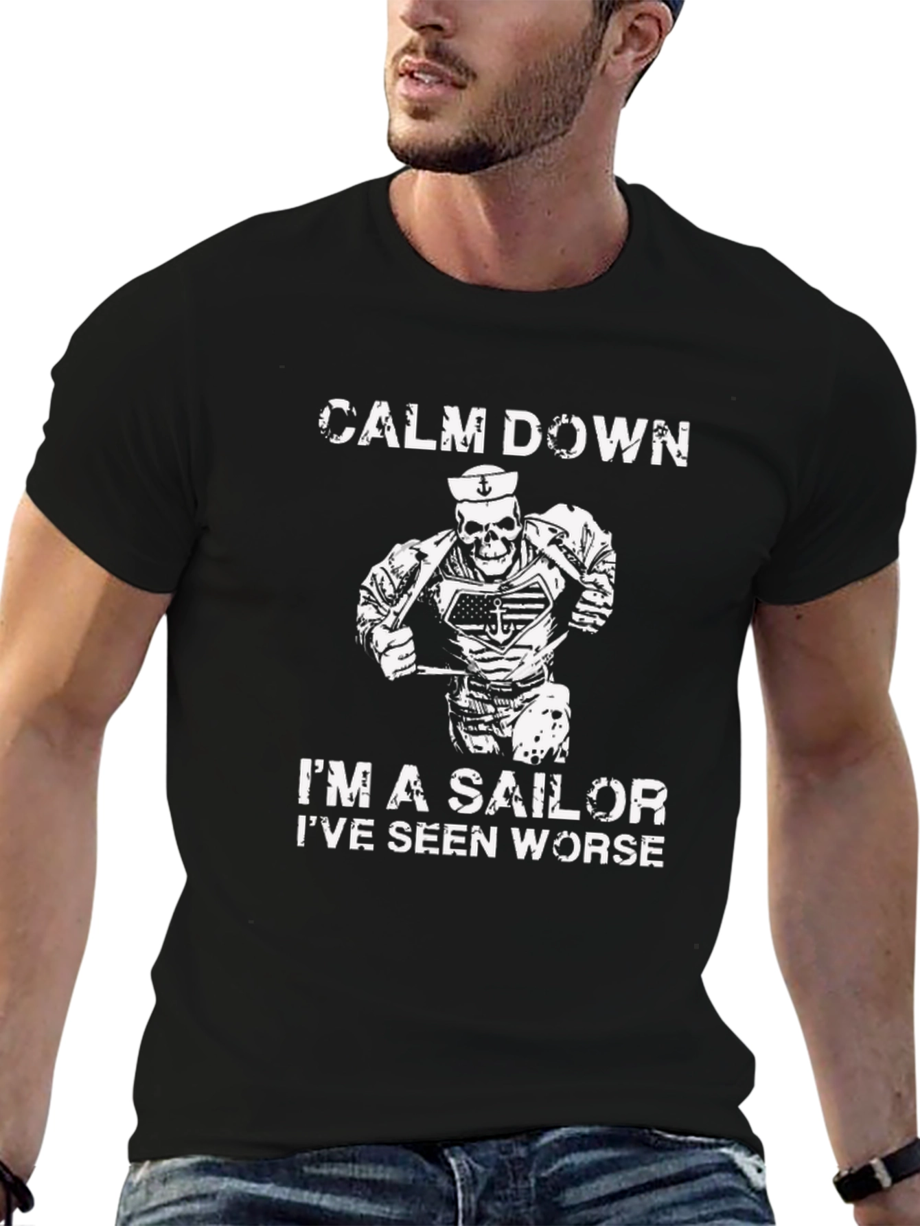 Calm Down Sailor T-Shirt - Novelty Graphic Tee