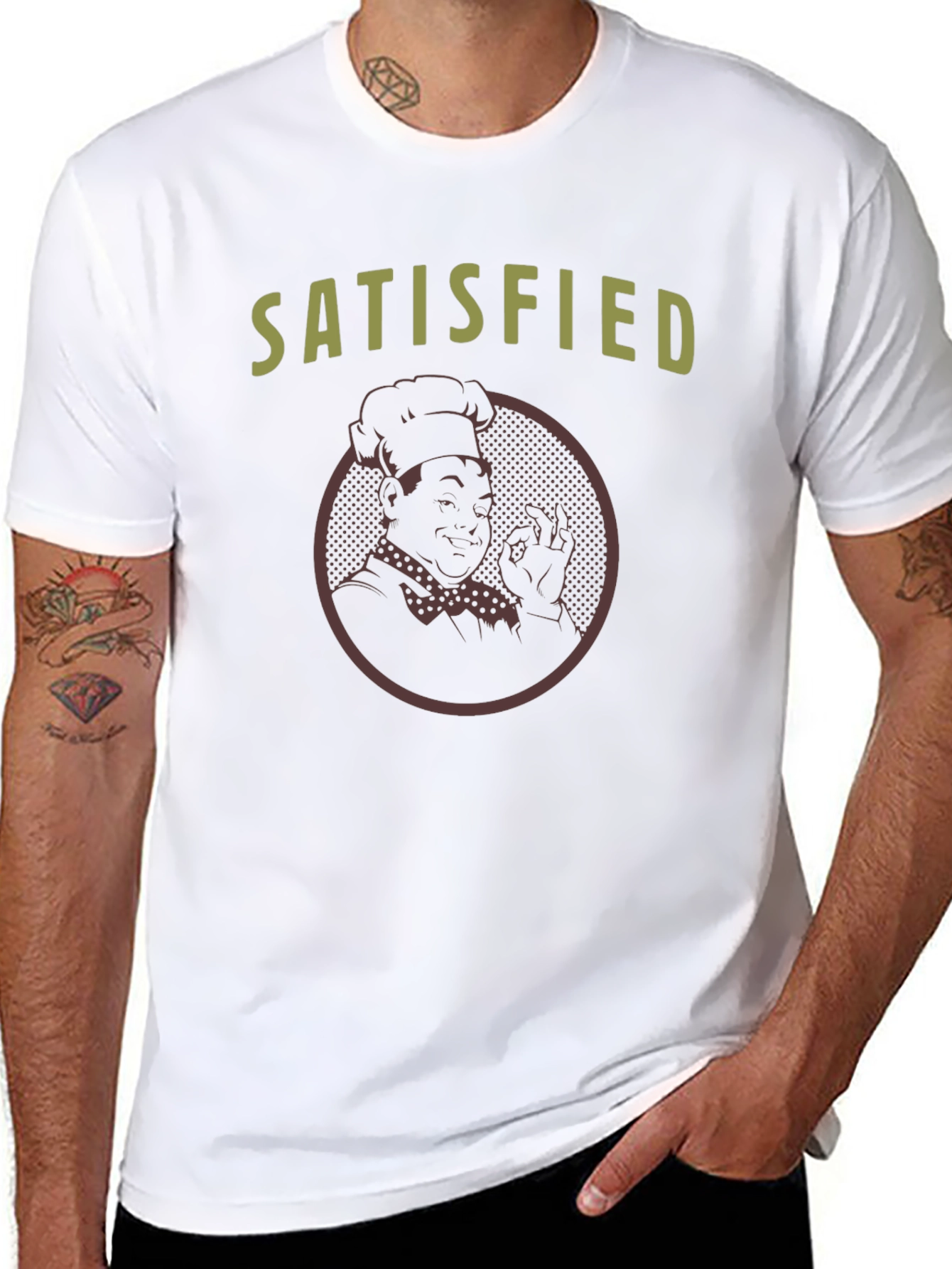 Satisfied Chef Graphic T-Shirt - Black