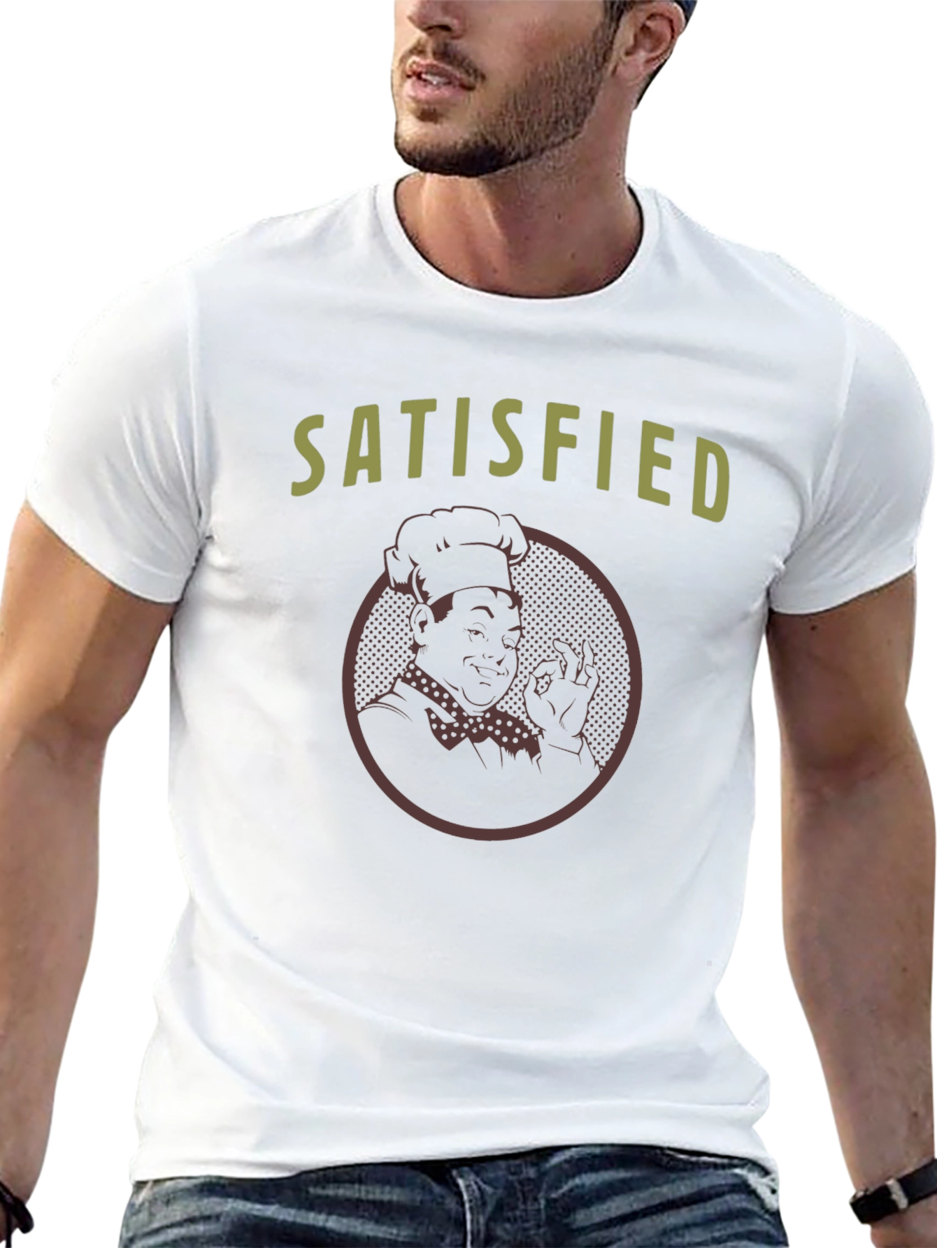 Satisfied Chef Graphic T-Shirt - Black