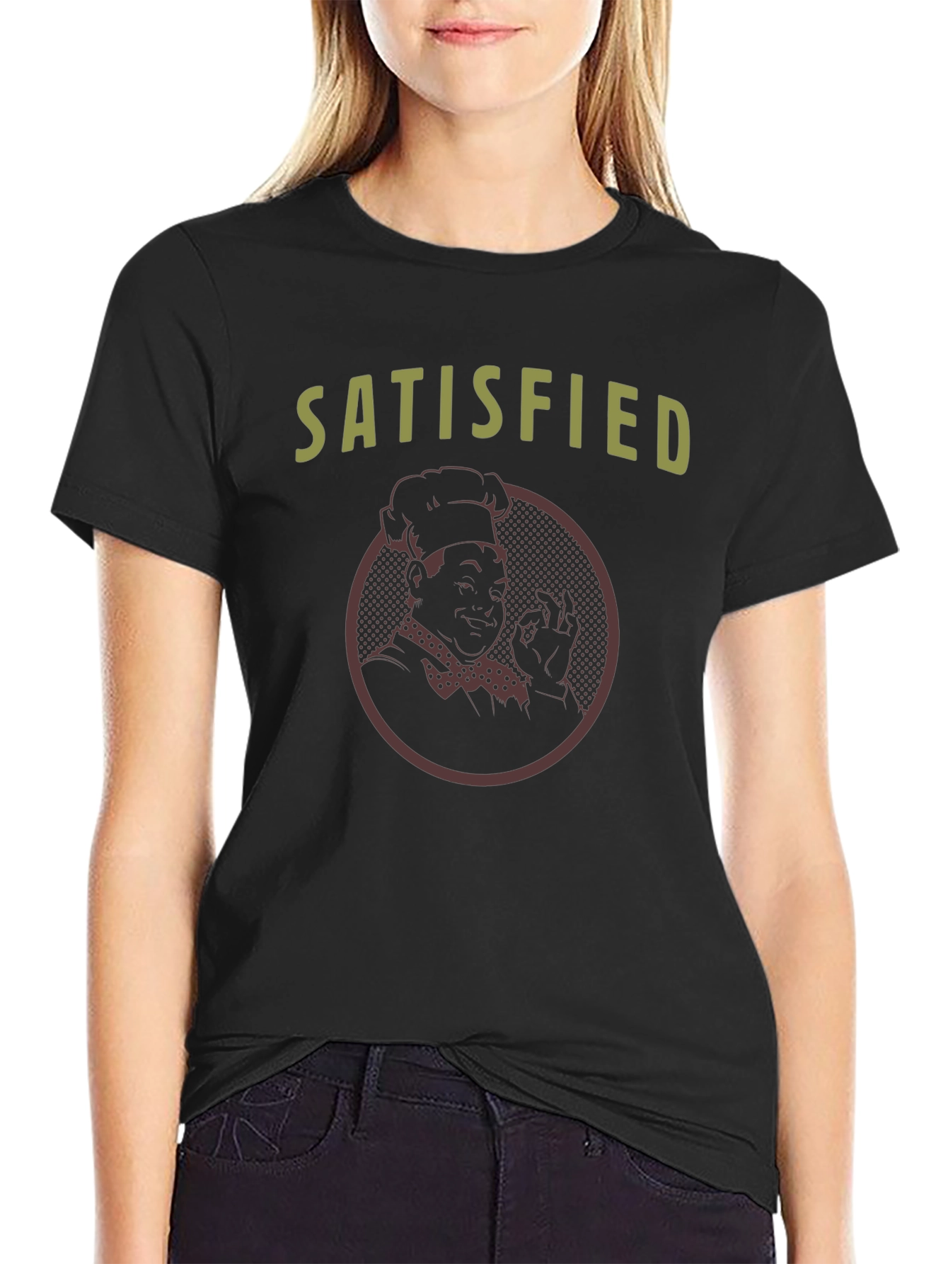 Satisfied Chef Graphic T-Shirt - Black