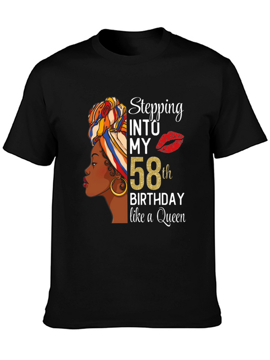 Stepping Into My 58th Birthday Queen T-Shirt
