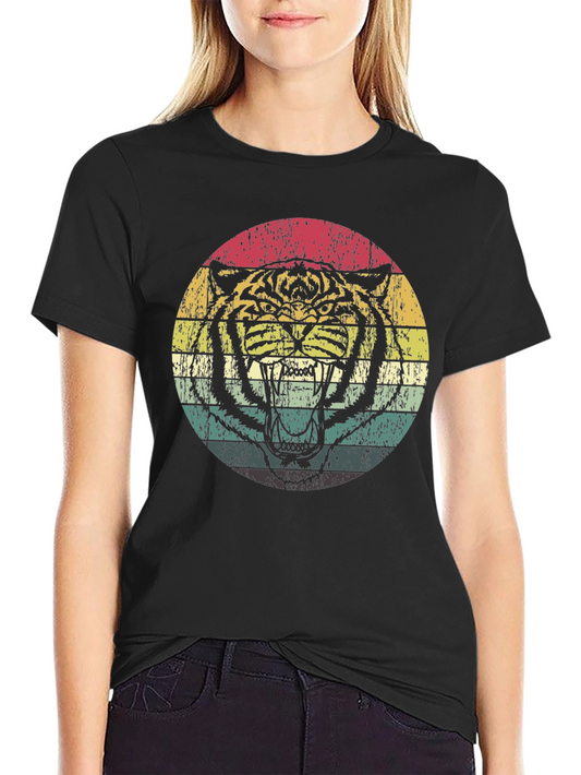 Retro Tiger Graphic Tee - Vintage Style Mens T-Shirt