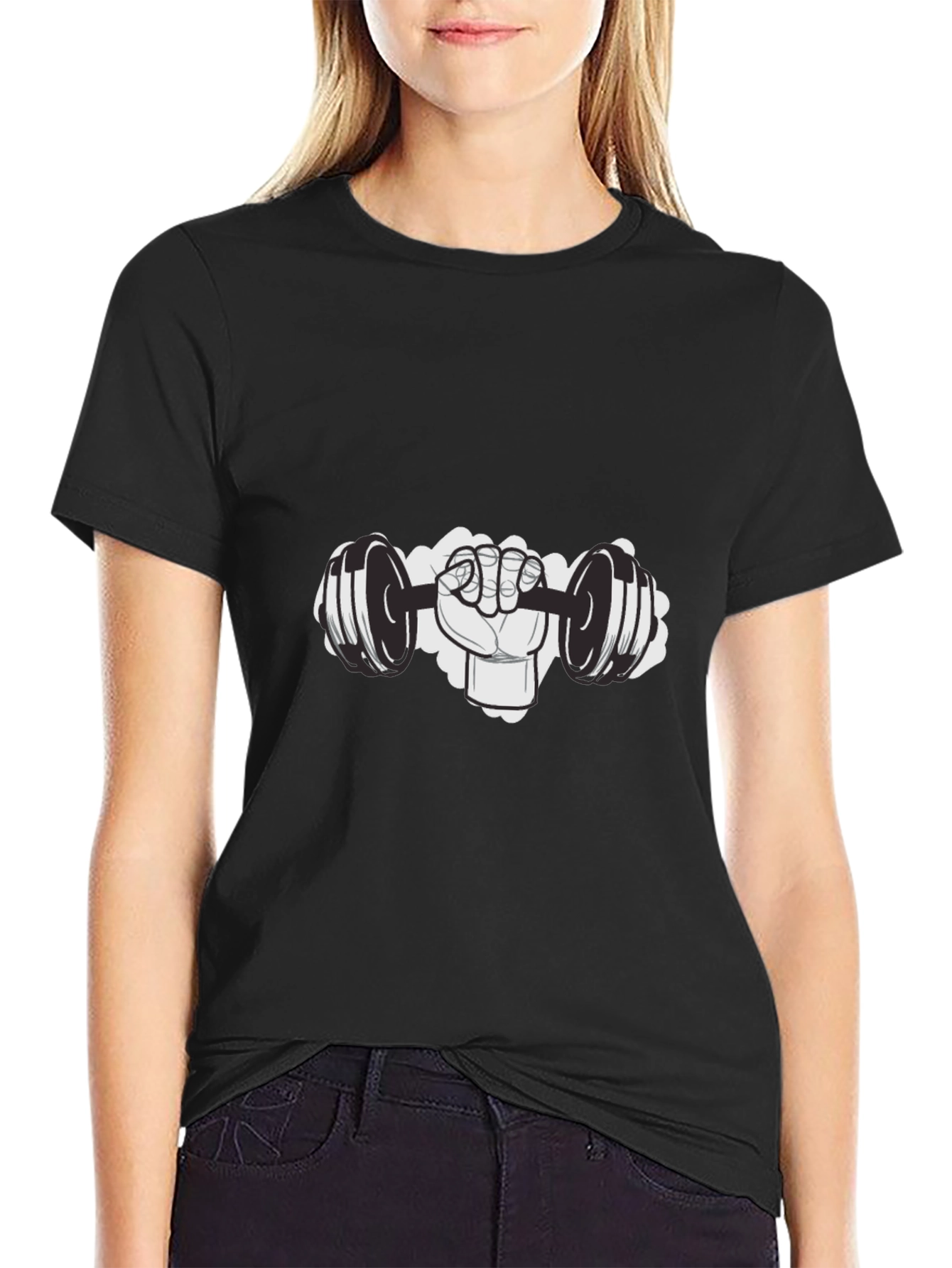 Gym Hand Lifting Dumbbell Graphic T-Shirt