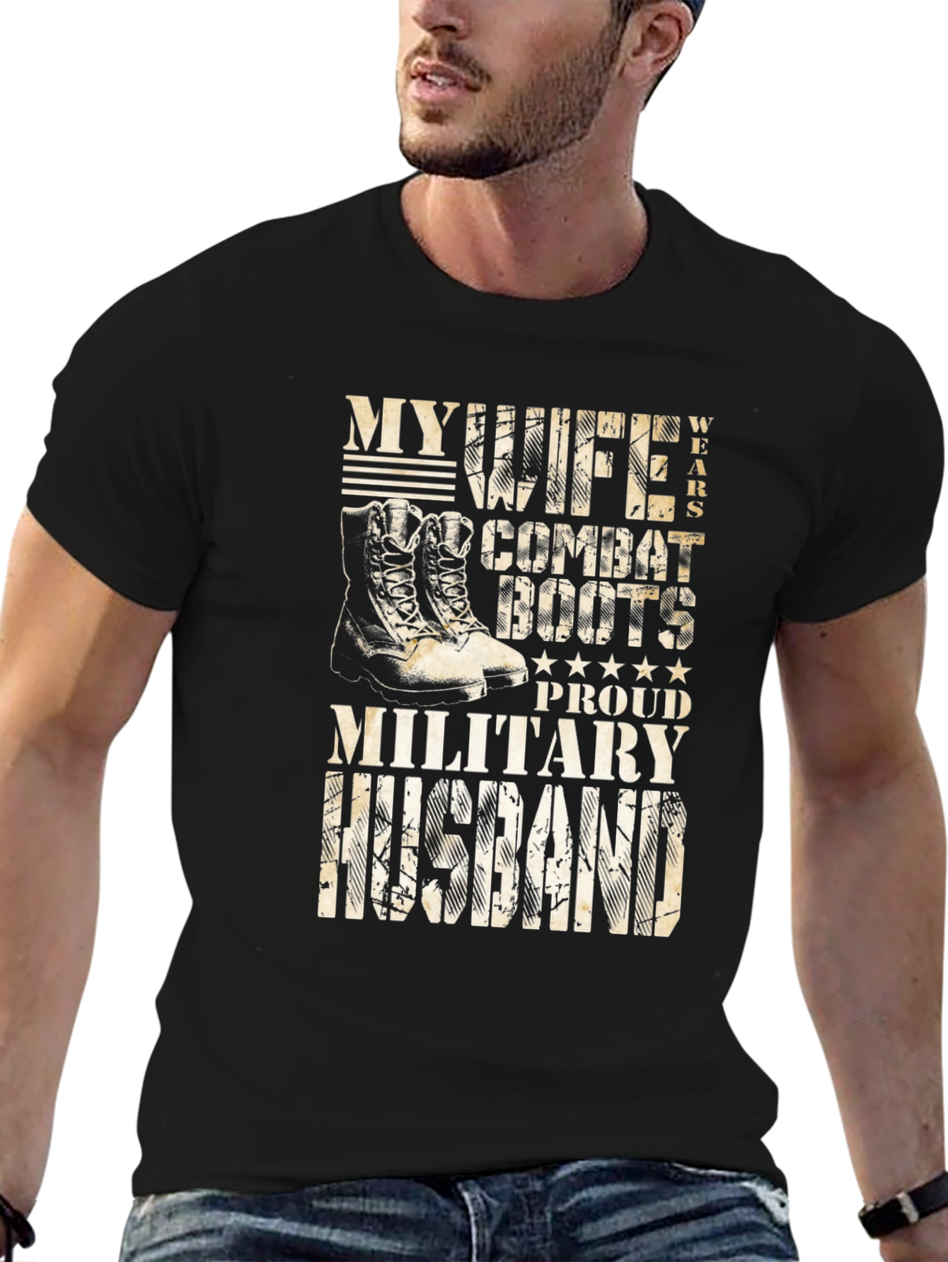 Military Husband Combat Boots T-Shirt