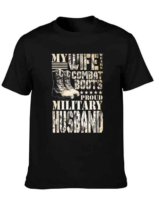 Military Husband Combat Boots T-Shirt