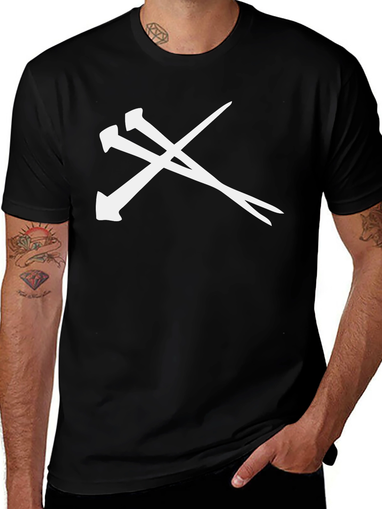 Nails Graphic Tee - Black Crew Neck