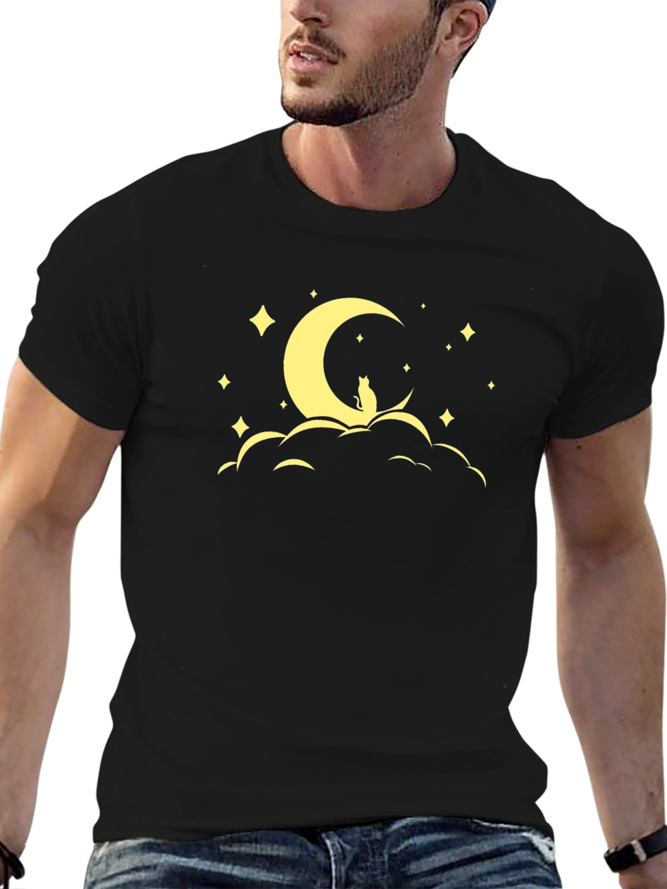 Cat Moon Star Graphic Tee