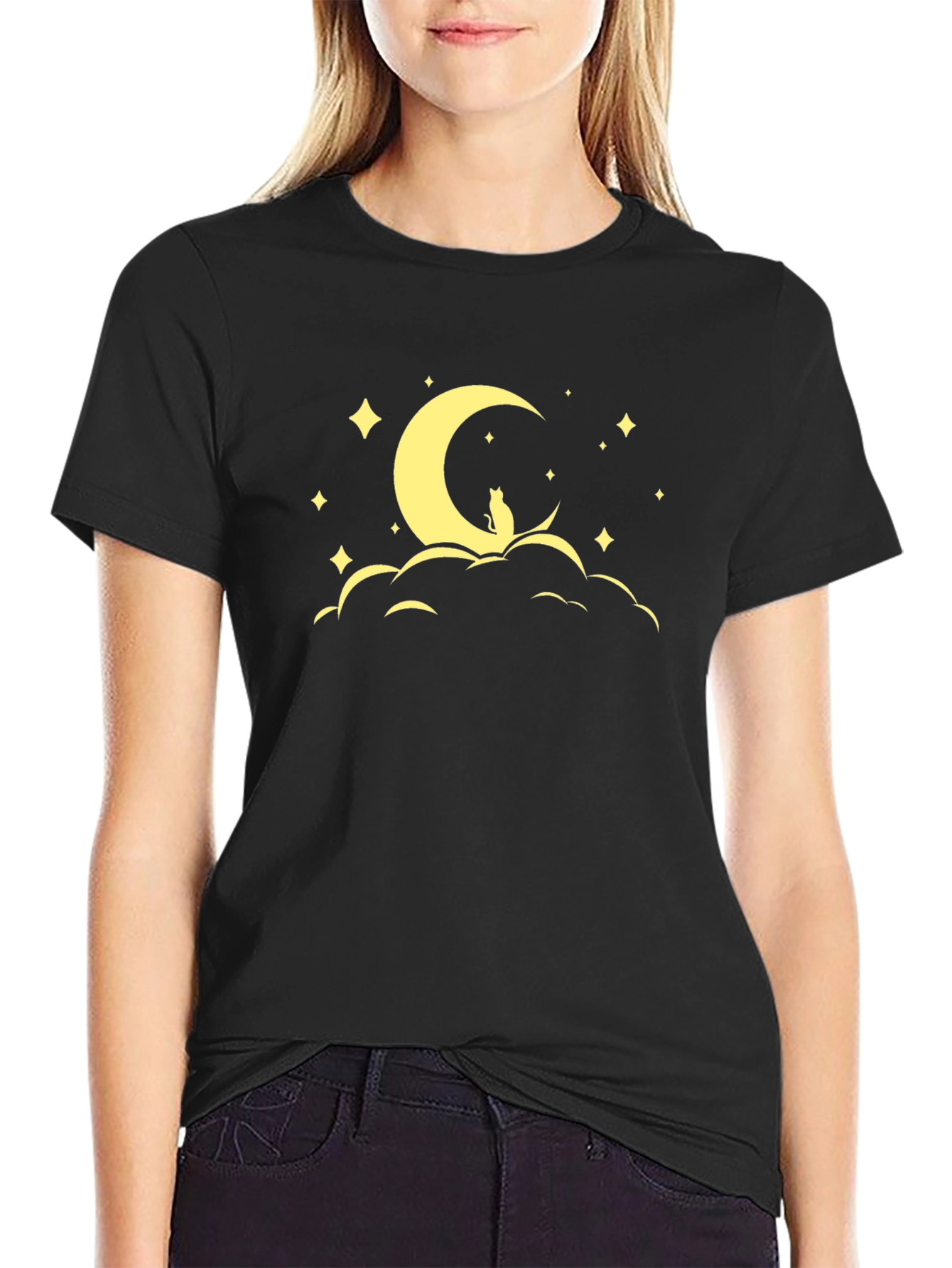 Cat Moon Star Graphic Tee