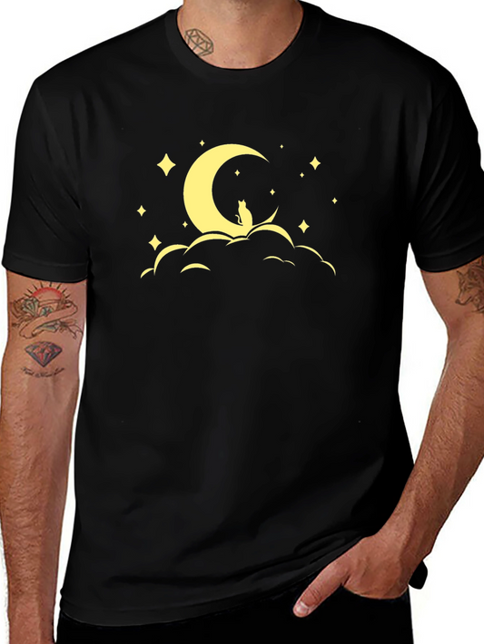 Cat Moon Star Graphic Tee