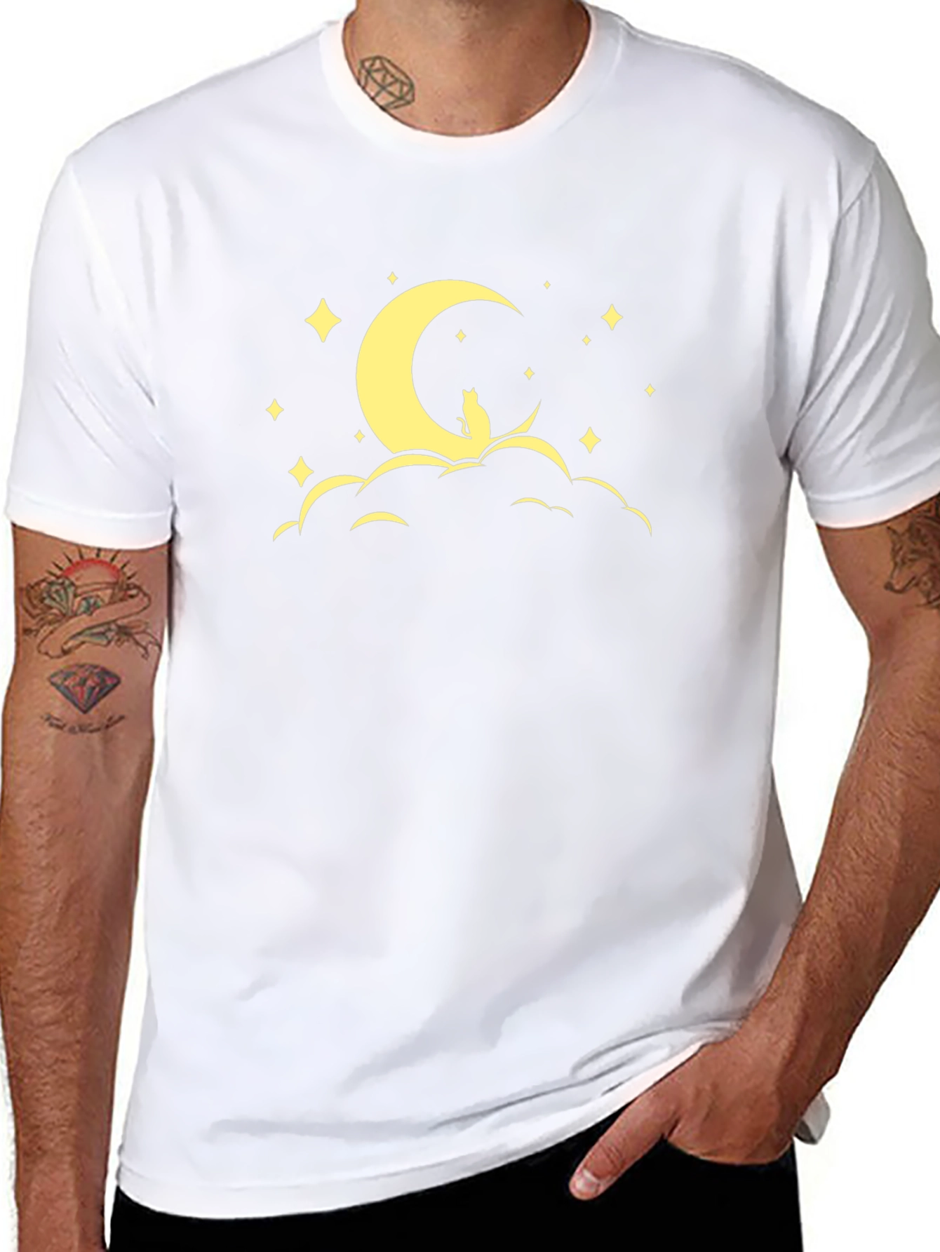 Cat Moon Star Graphic Tee
