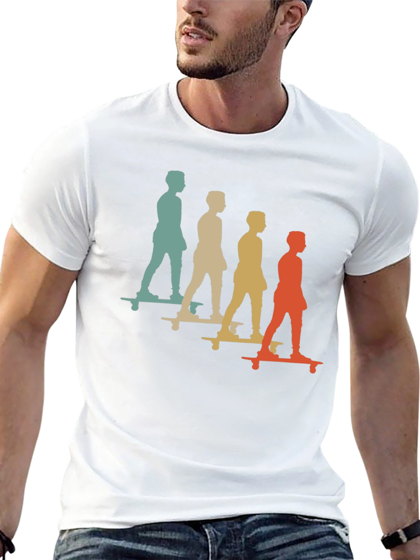 Retro Skateboarder Silhouette T-Shirt