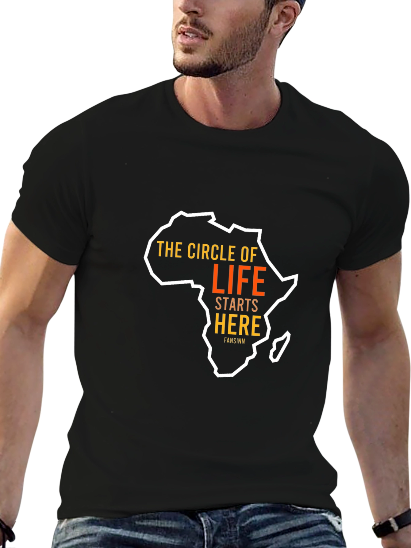 Africa Circle of Life Graphic Tee - Black