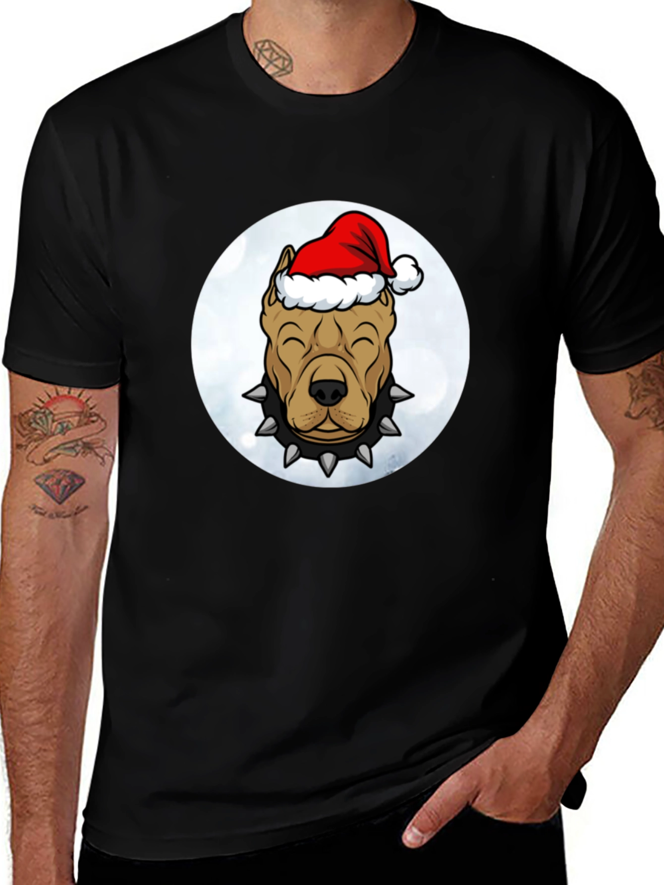 Christmas Pitbull Dog T-Shirt