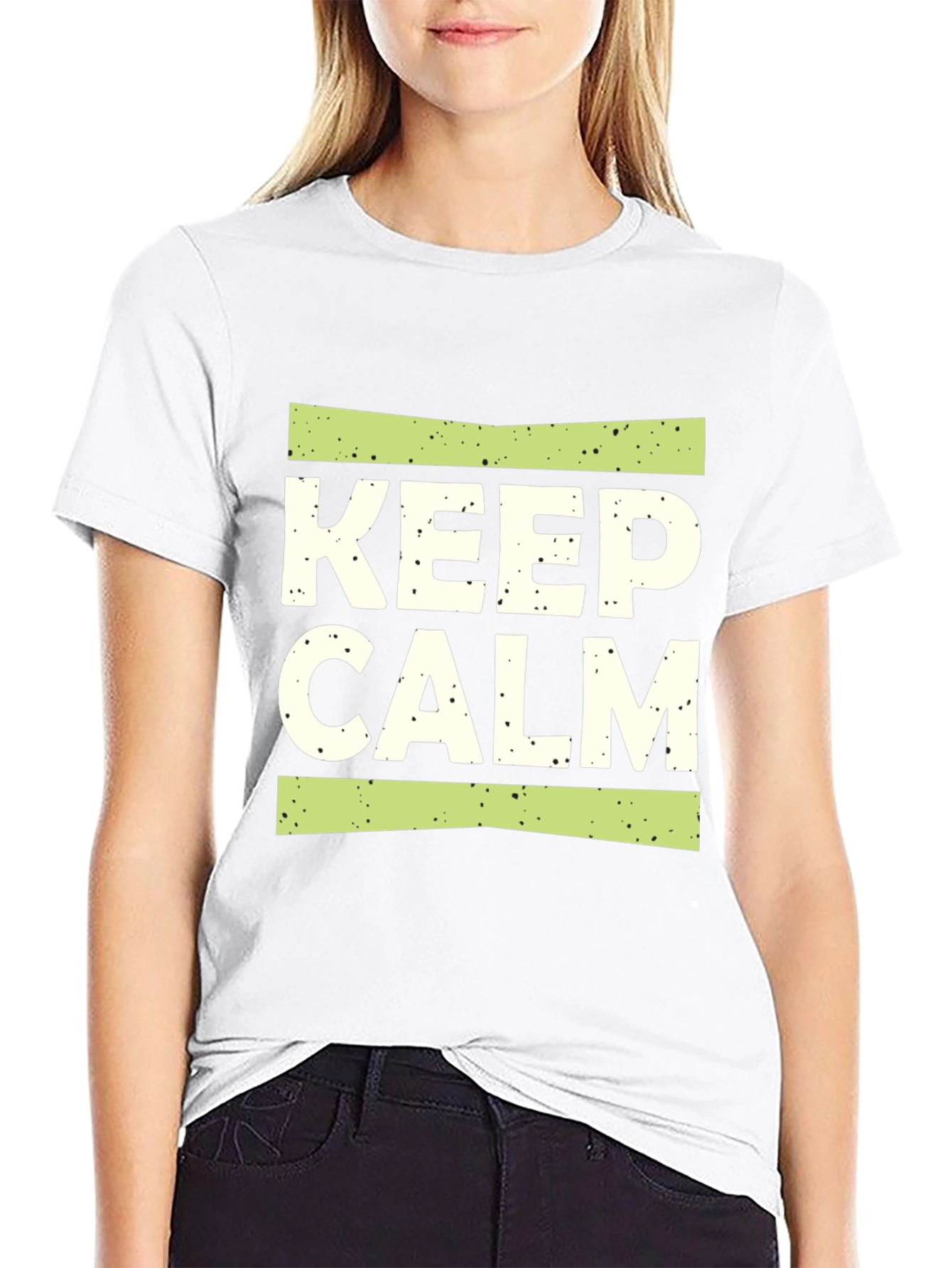 Keep Calm Graphic Print Black T-Shirt