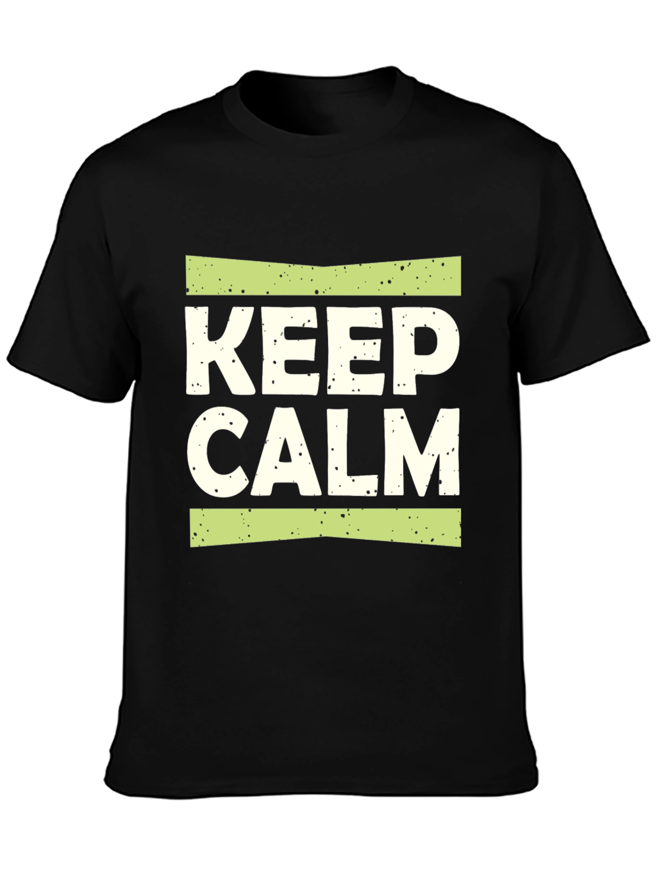 Keep Calm Graphic Print Black T-Shirt