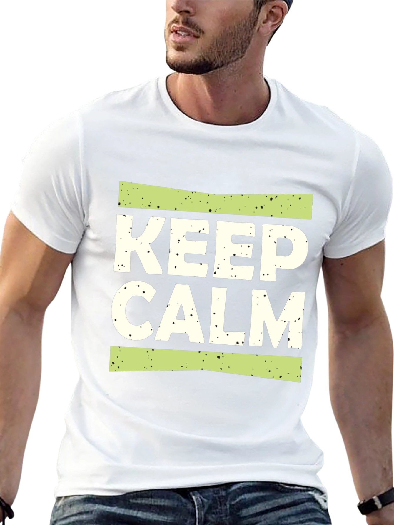 Keep Calm Graphic Print Black T-Shirt