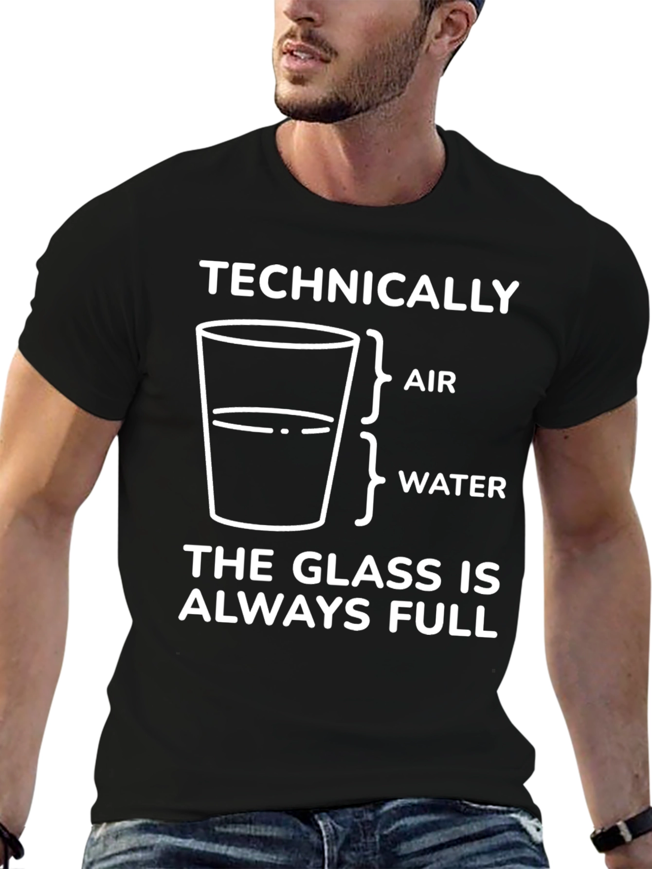 Technically The Glass is Always Full Graphic T-Shirt