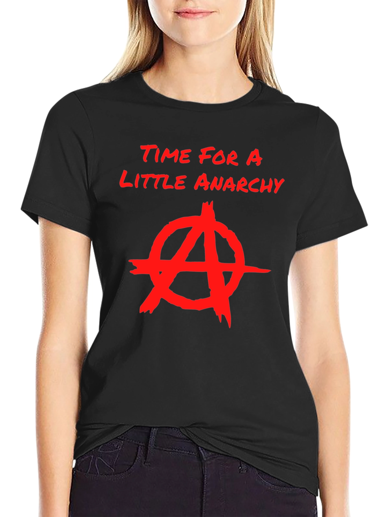 Anarchy Graphic Print Crew Neck T-Shirt