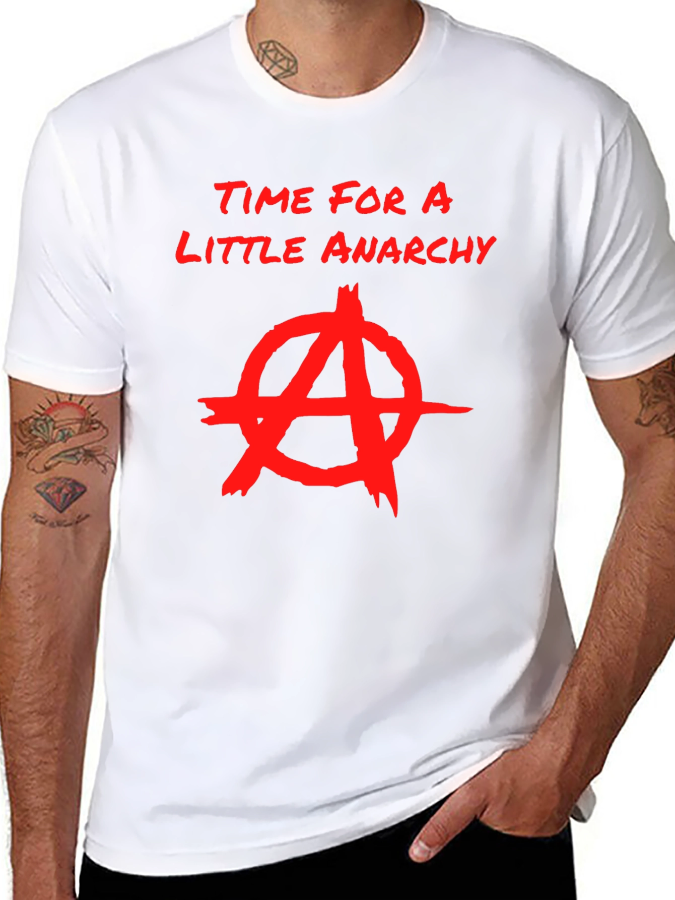Anarchy Graphic Print Crew Neck T-Shirt