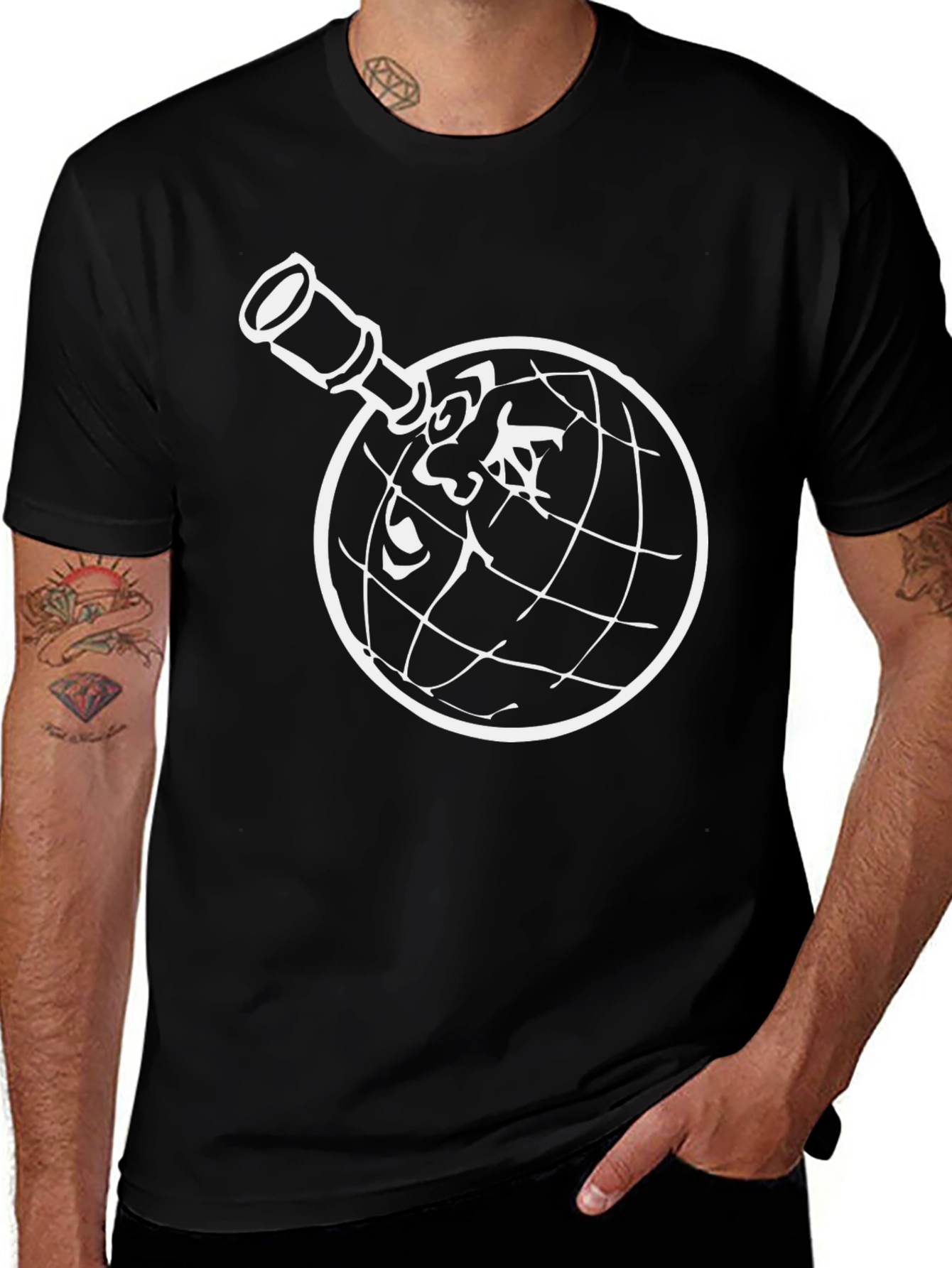 Globe & Telescope Graphic T-Shirt