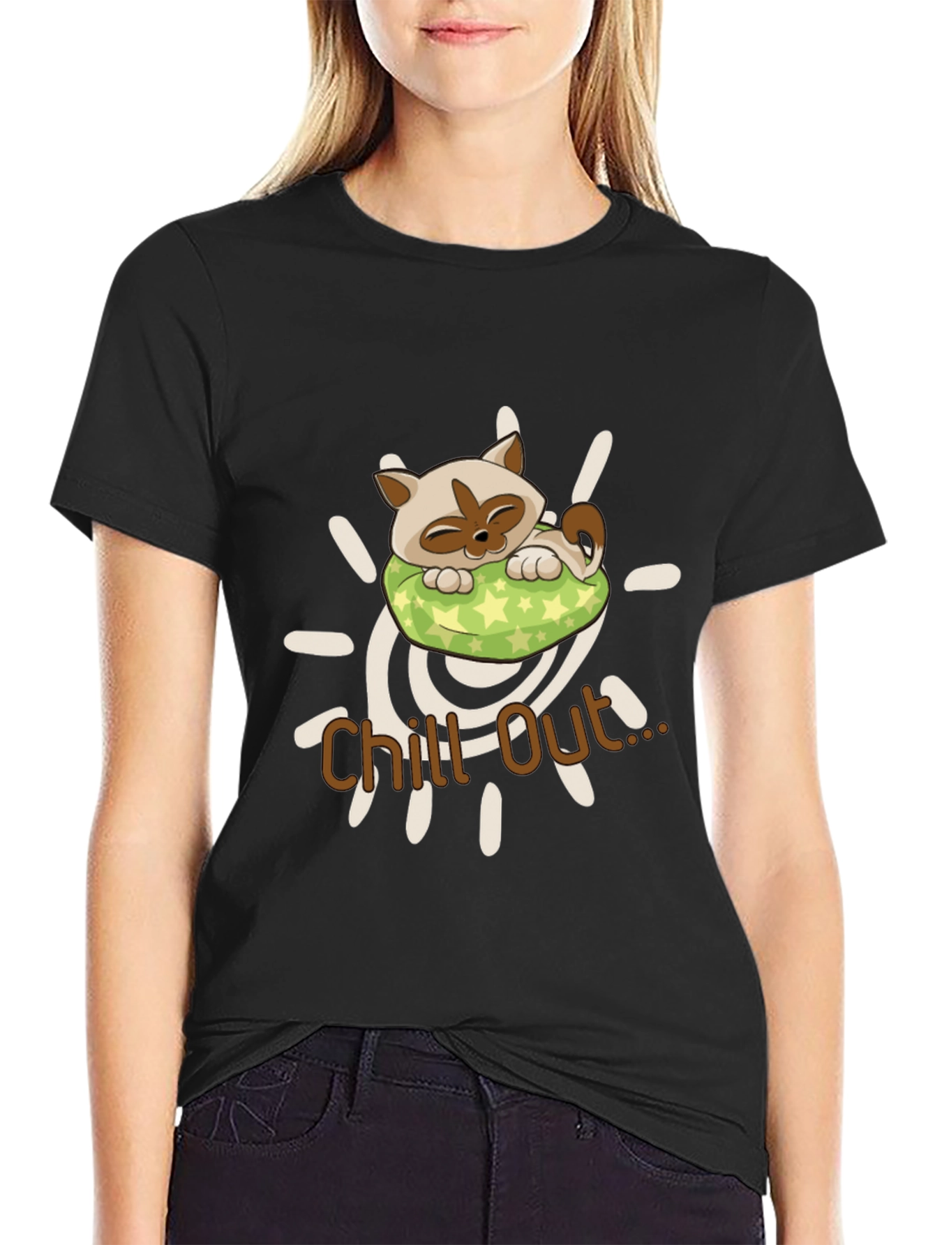 Chill Out Cat T-Shirt - Relaxed Style