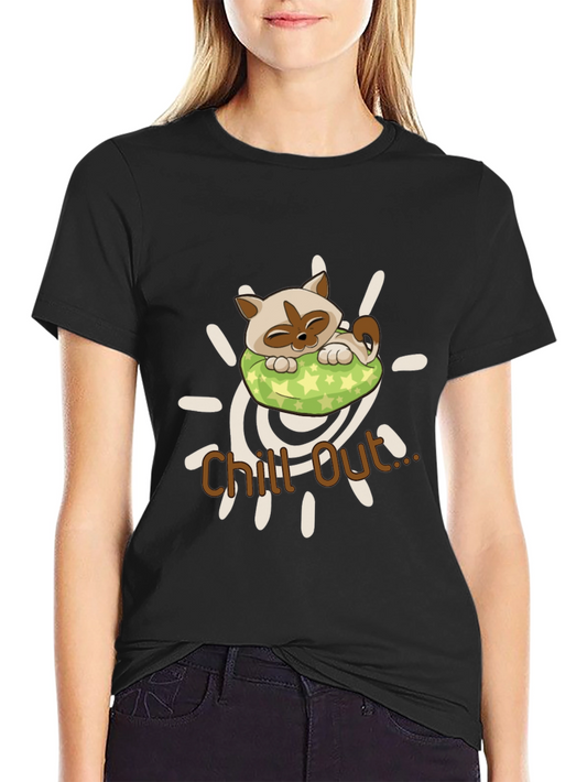 Chill Out Cat T-Shirt - Relaxed Style
