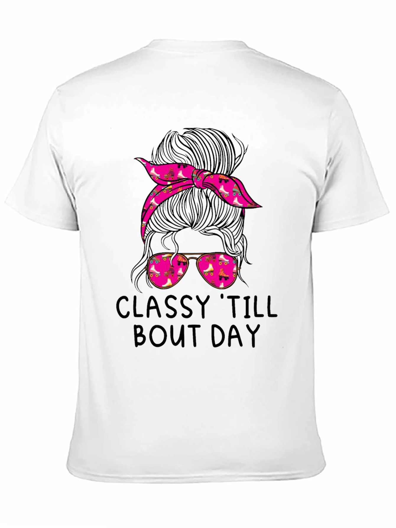 Classy Messy Bun Roller Skate T-Shirt