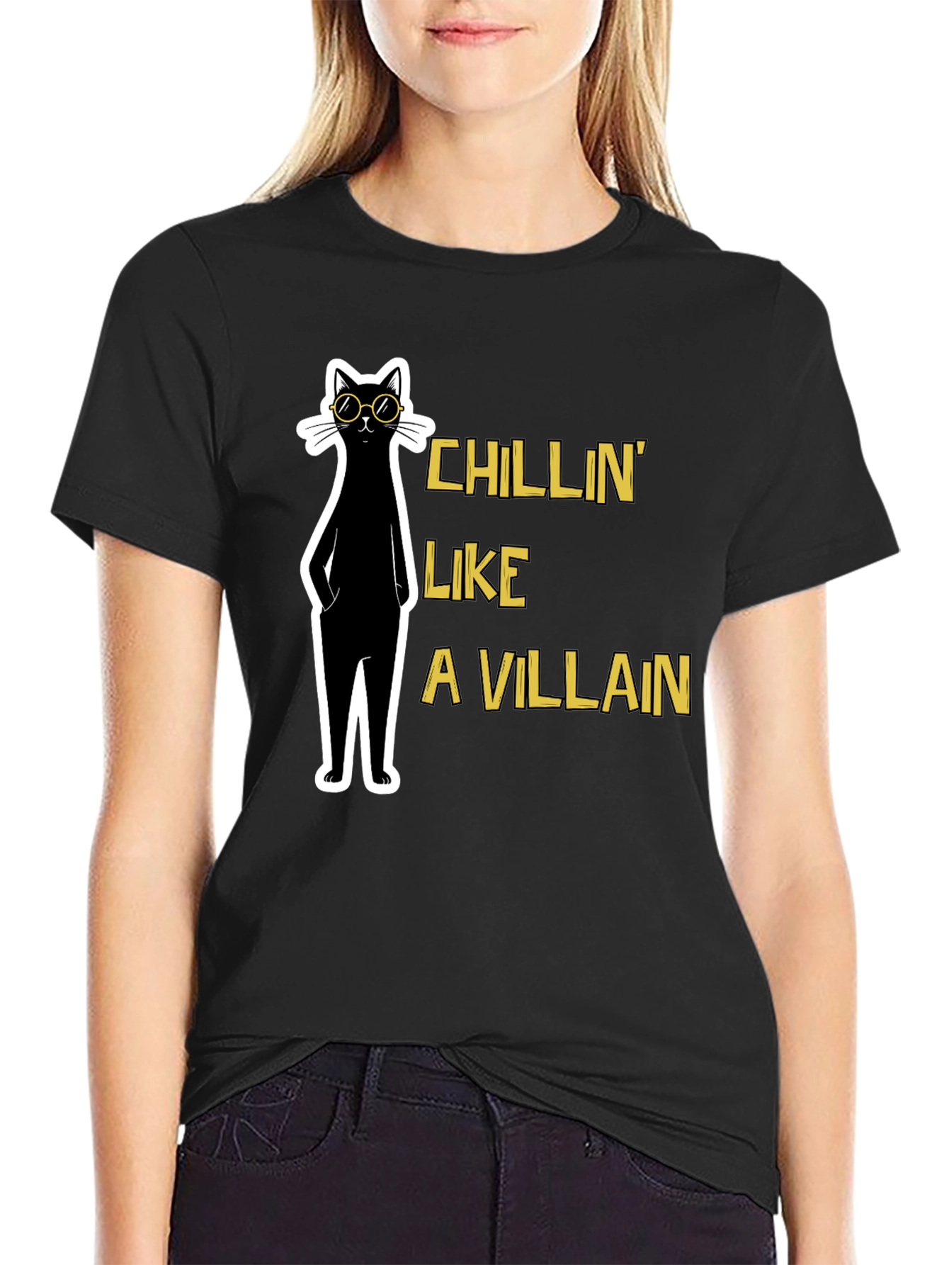 Chillin Like A Villain Cat T-Shirt
