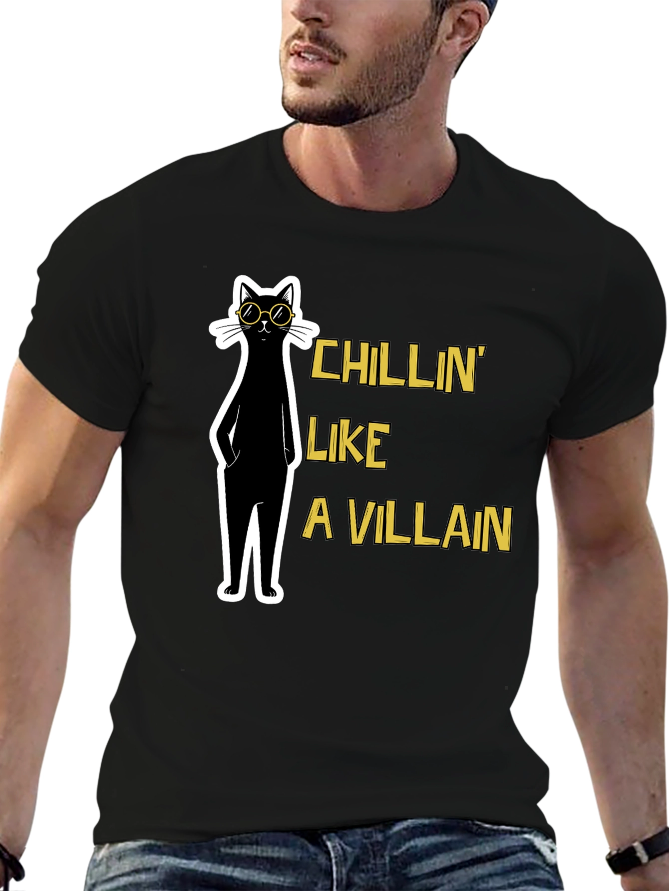 Chillin Like A Villain Cat T-Shirt