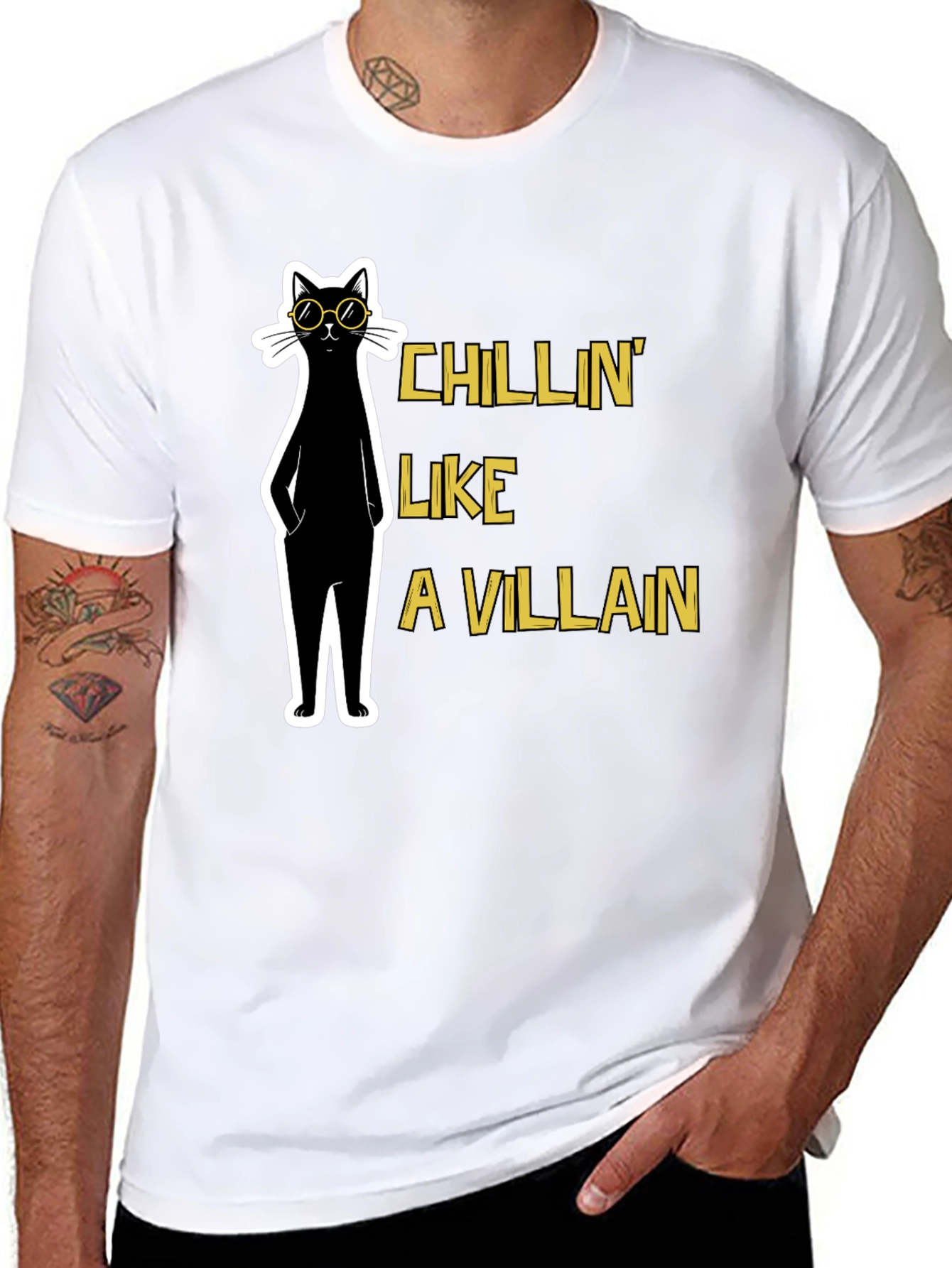 Chillin Like A Villain Cat T-Shirt