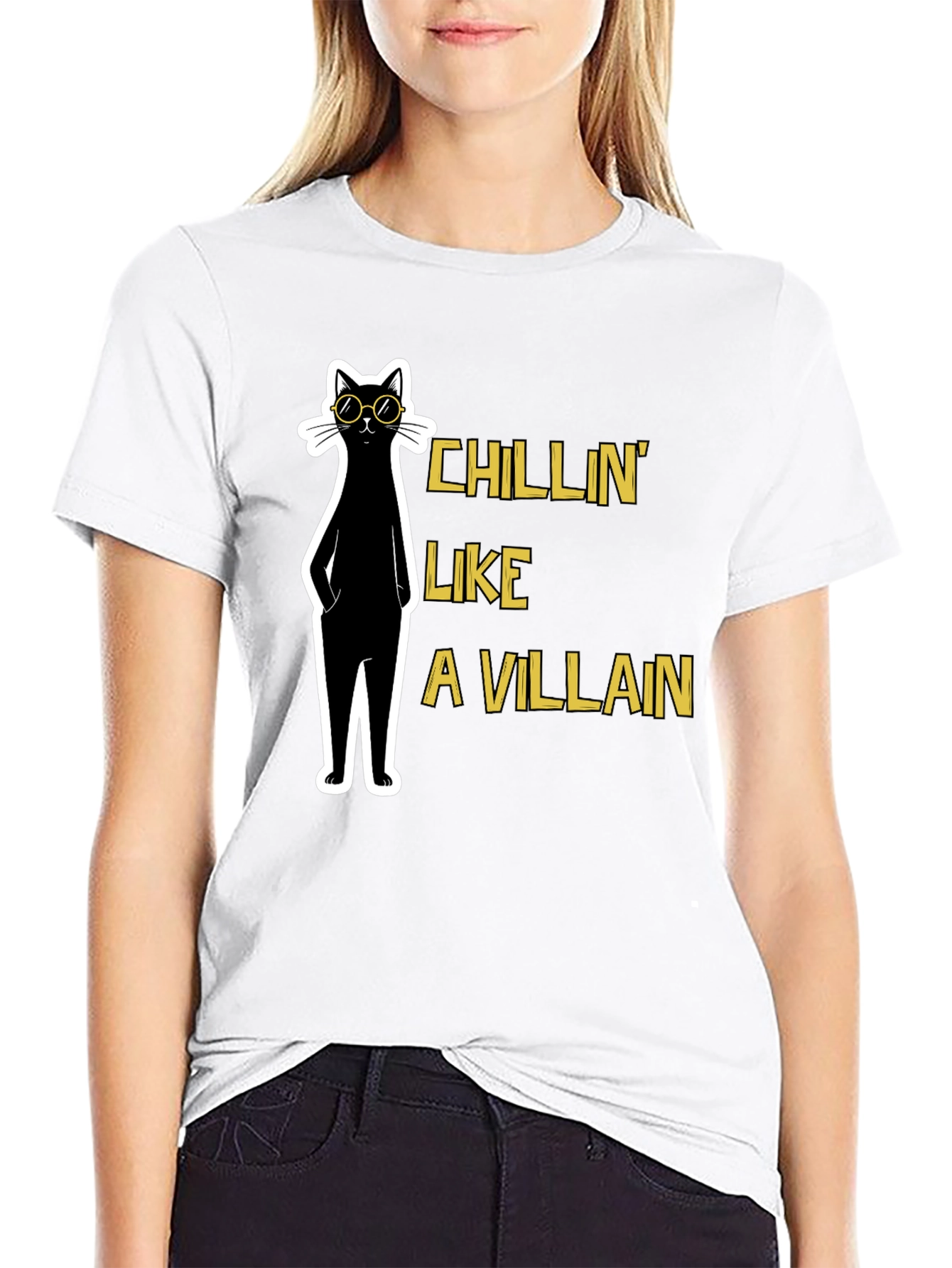 Chillin Like A Villain Cat T-Shirt