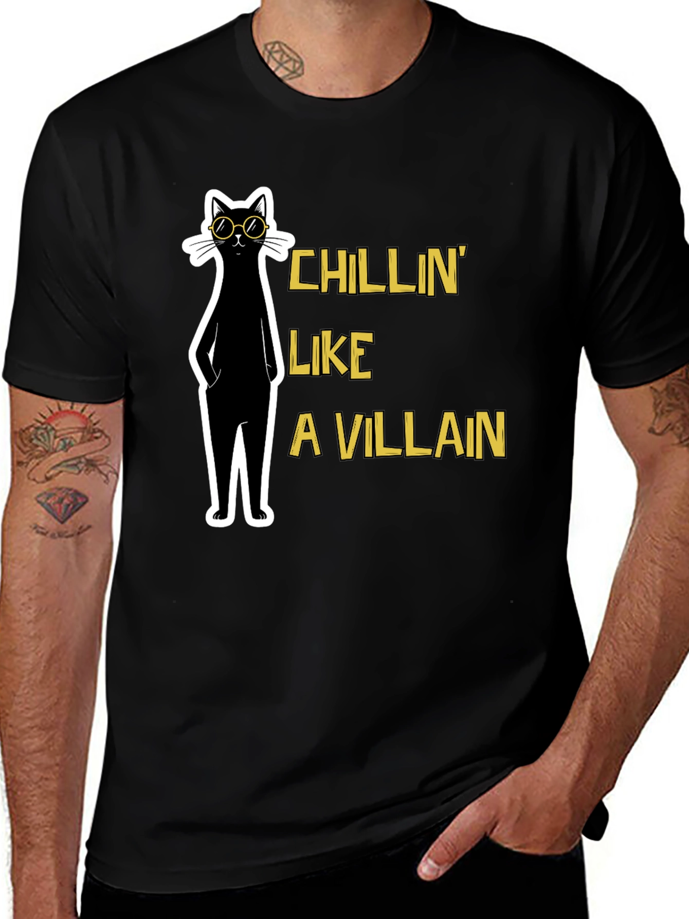Chillin Like A Villain Cat T-Shirt