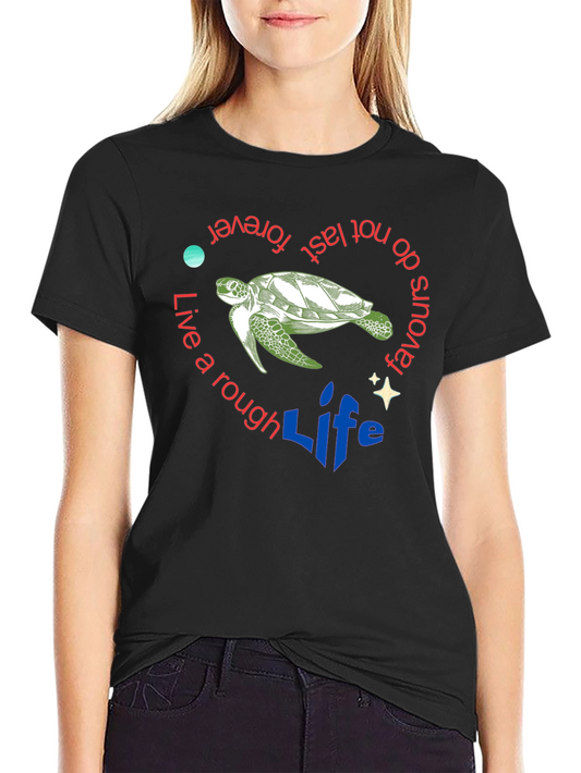 Live a Rough Life Turtle Graphic Tee